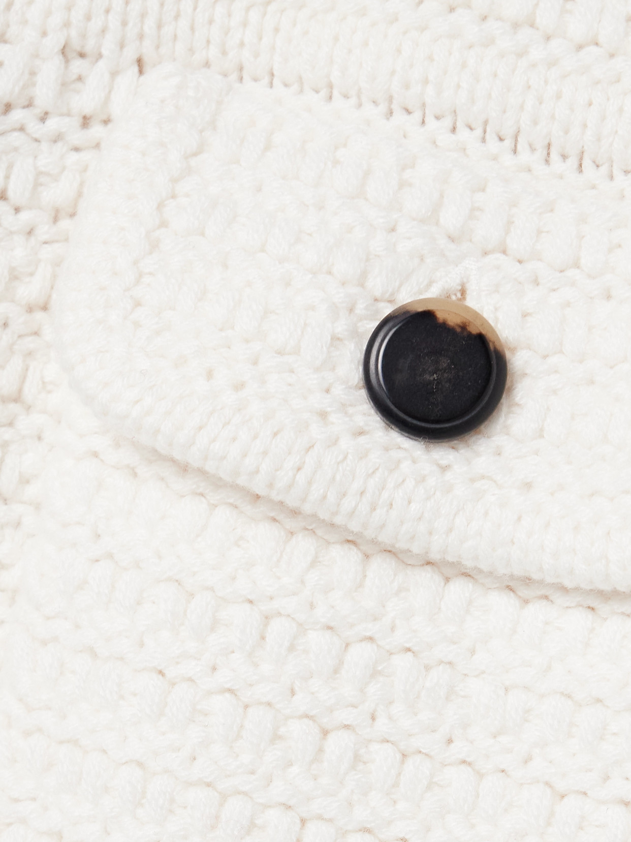 La Ligne Tweed Stitch Cardigan Ivory In White