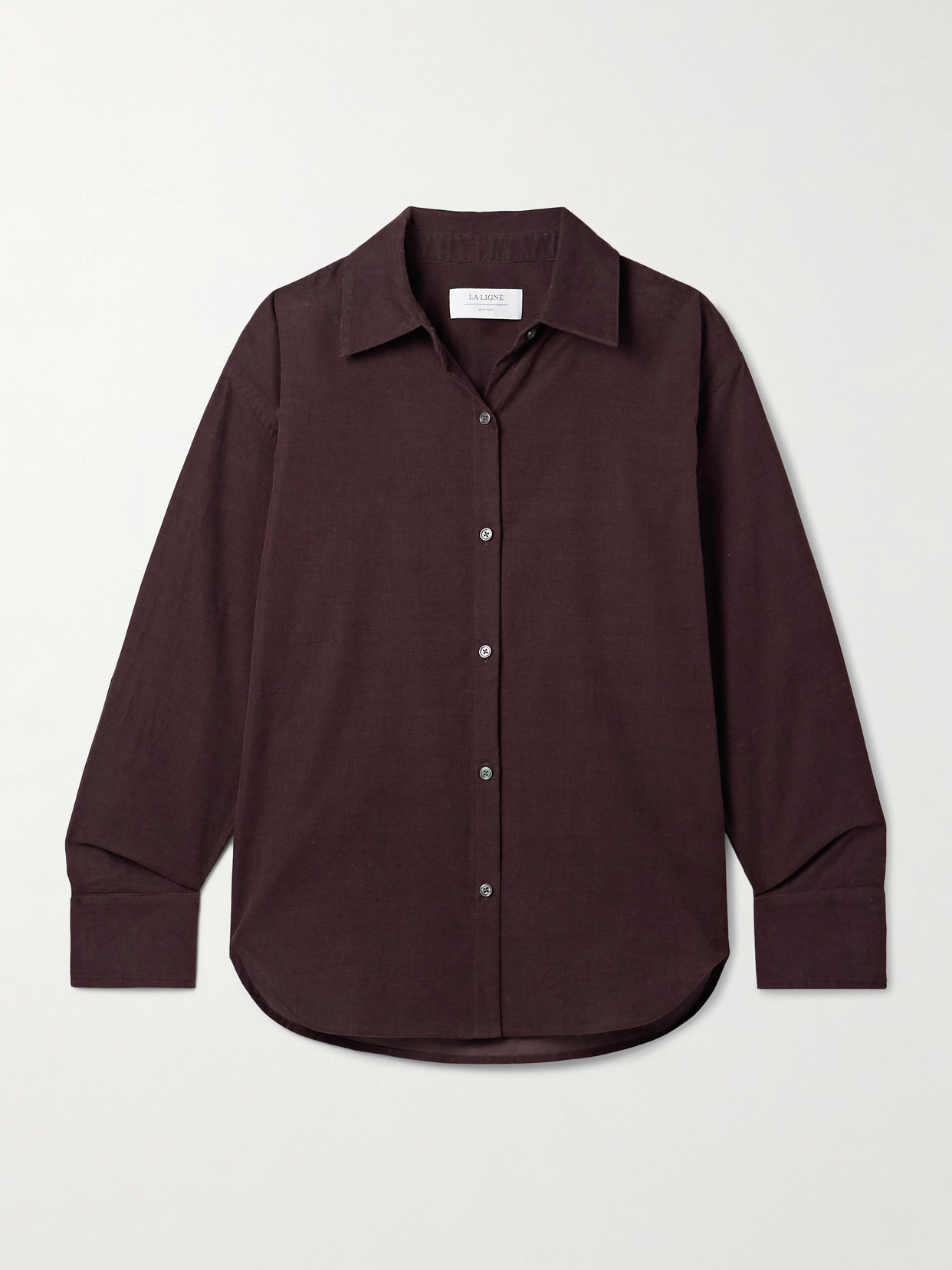 La Ligne Cotton-corduroy Shirt In Burgundy