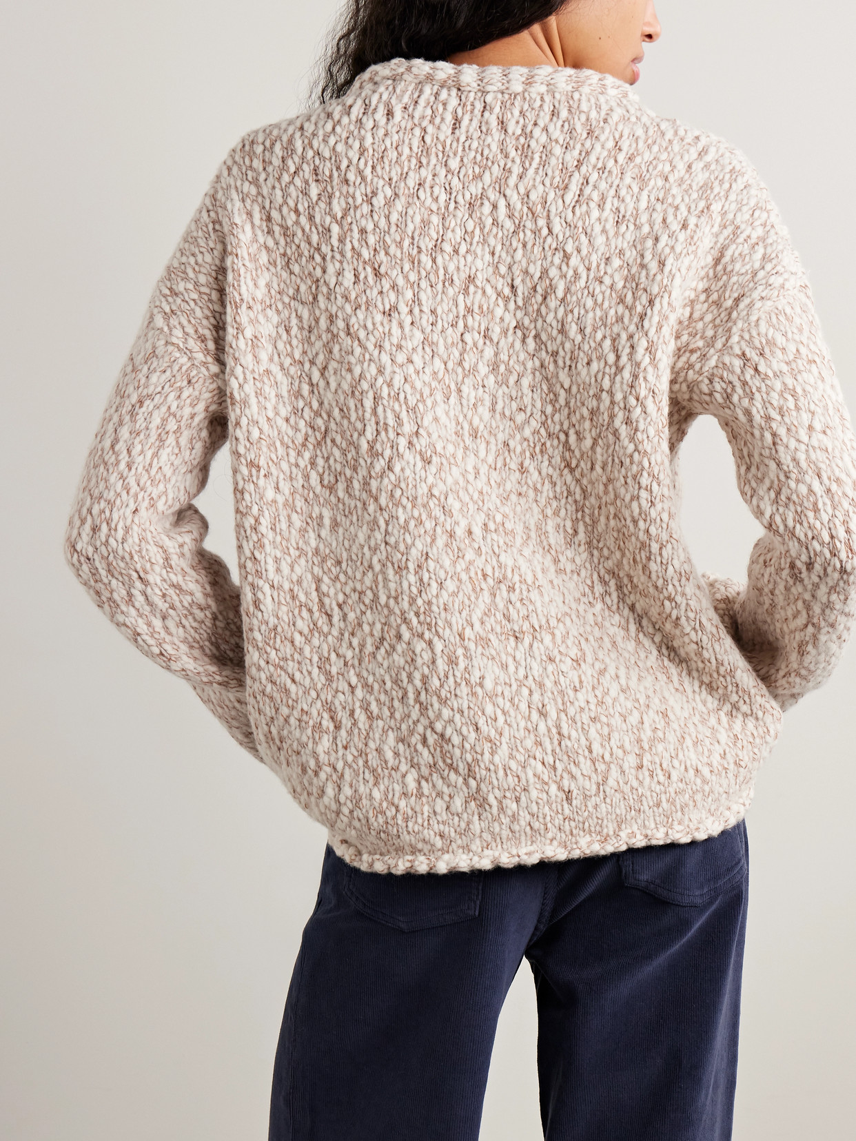 La Ligne Fluffy Marina Merino Wool-blend Sweater In Neutral