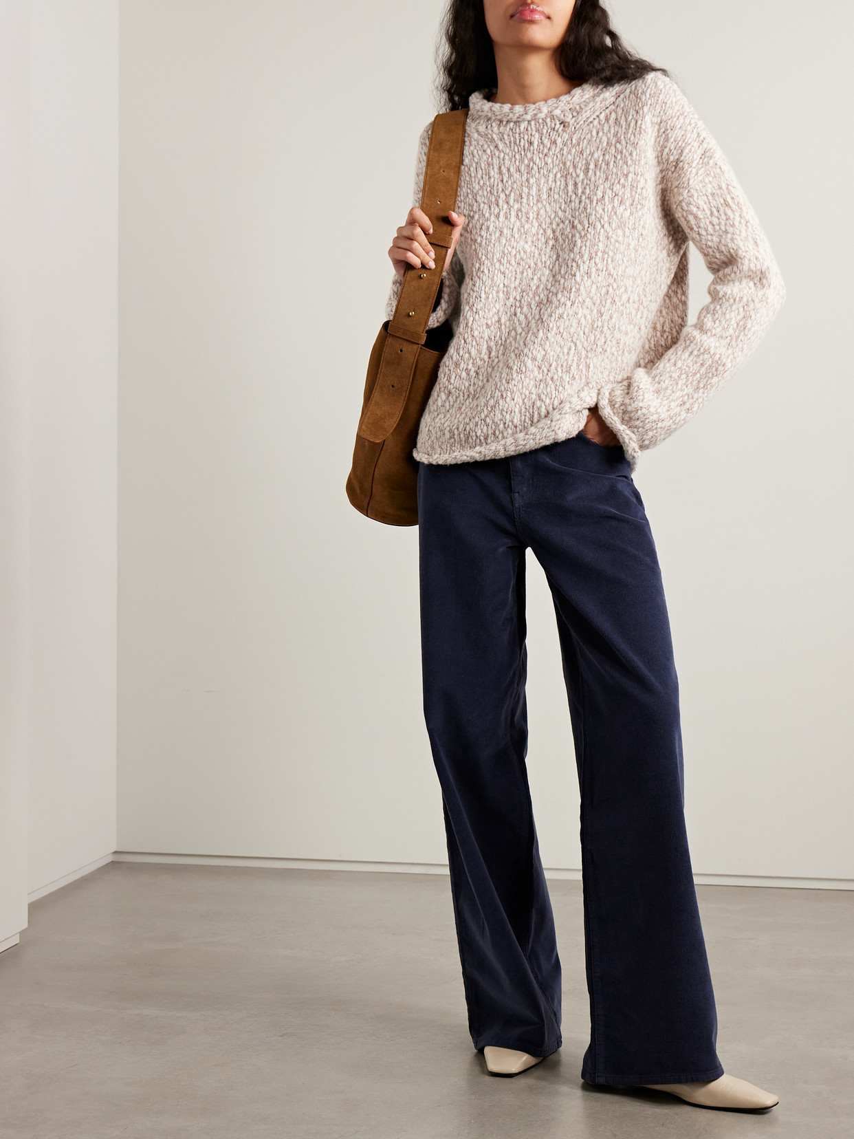 La Ligne Fluffy Marina Merino Wool-blend Sweater In Neutral