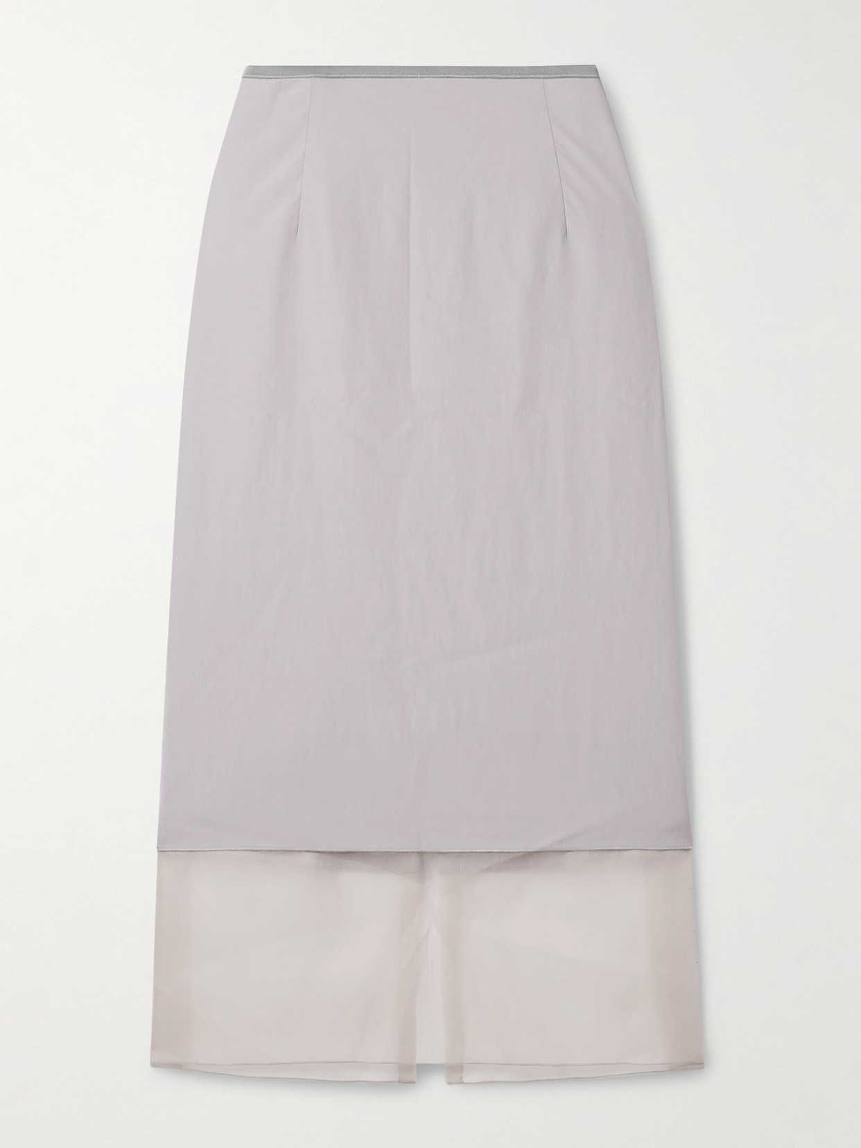 La Ligne Organza-trimmed Shell Midi Skirt In White