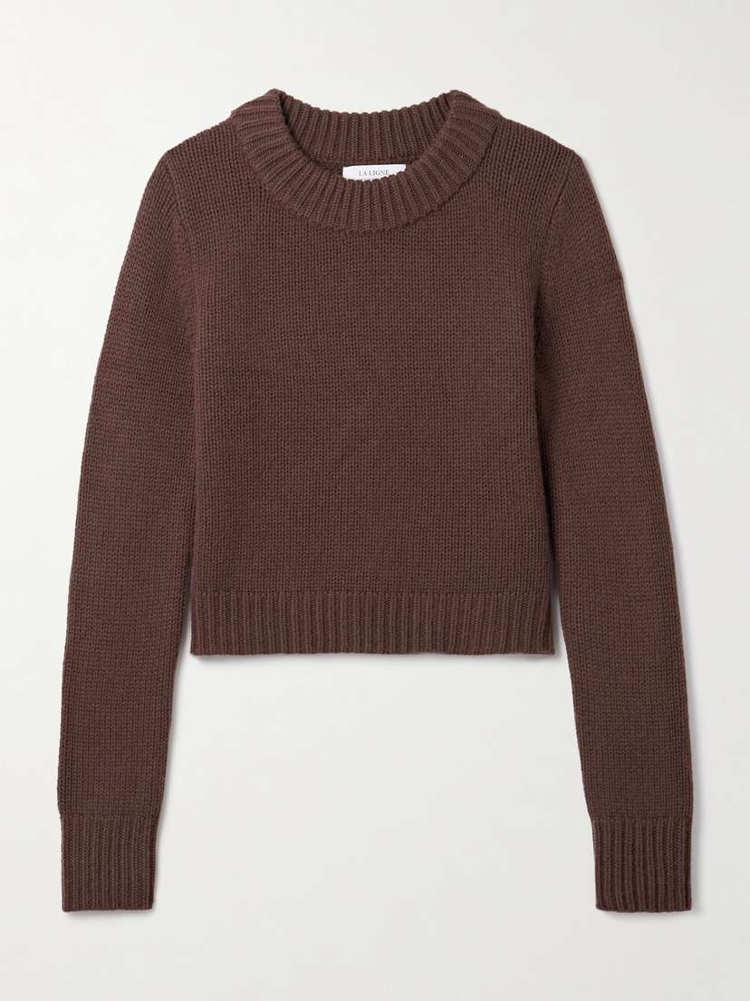 La Ligne Mini Marin Cropped Ribbed Wool And Cashmere-blend Sweater