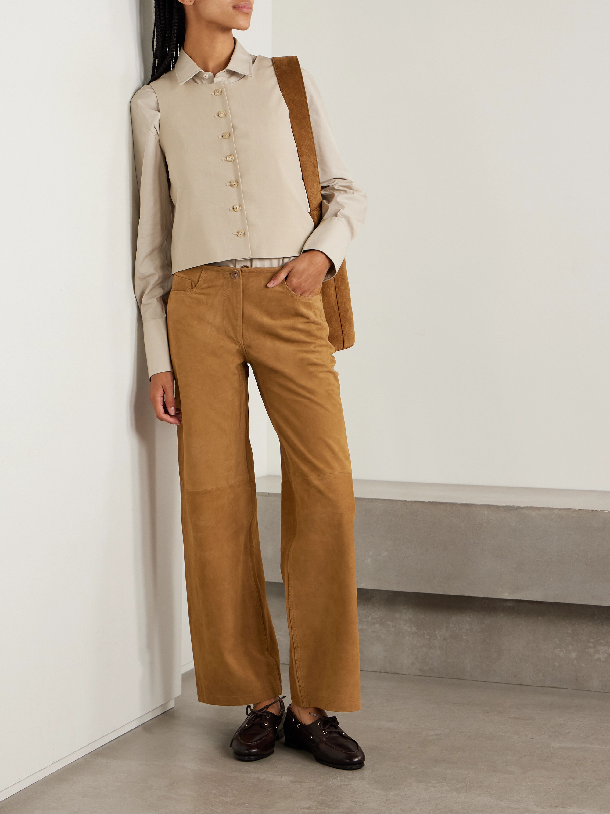 La Ligne Jenny suede wide-leg pants