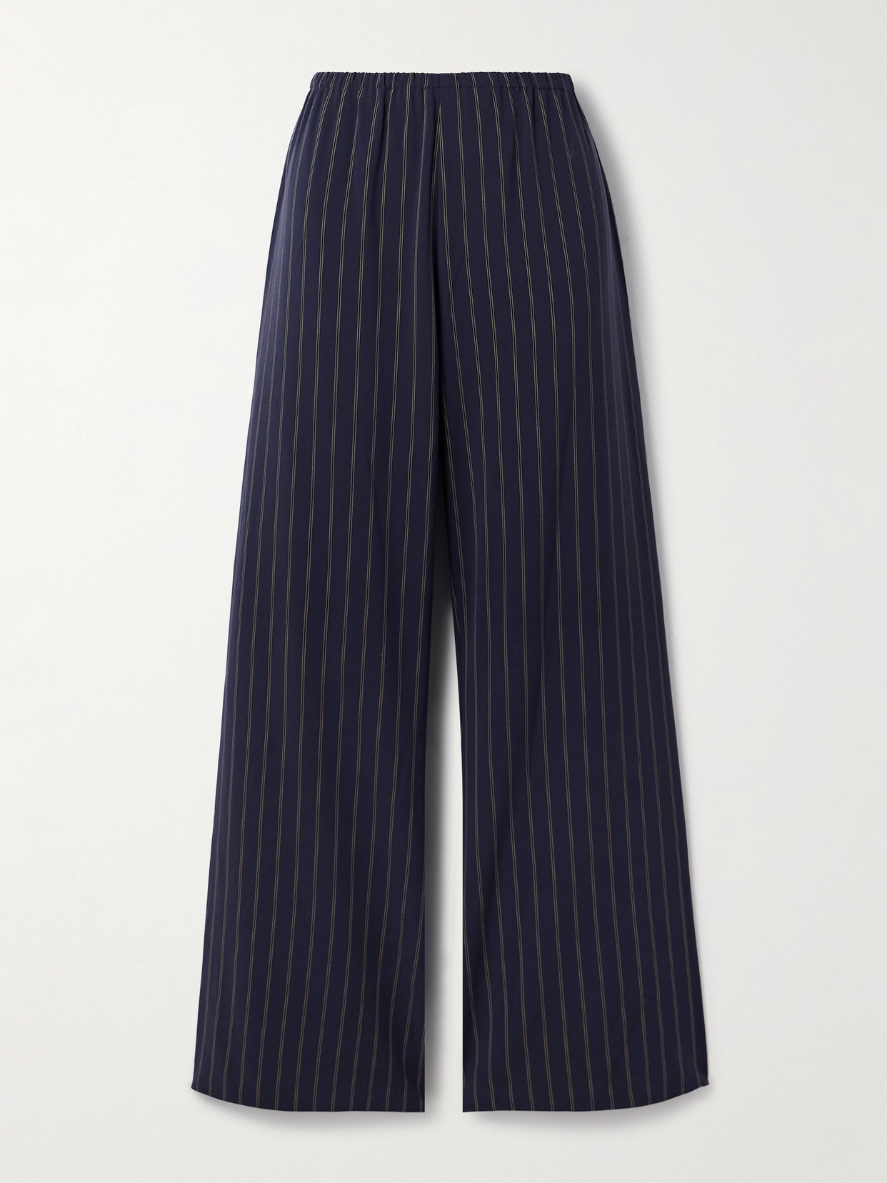 La Ligne Colby Striped Crepe Wide-leg Pants In Blue