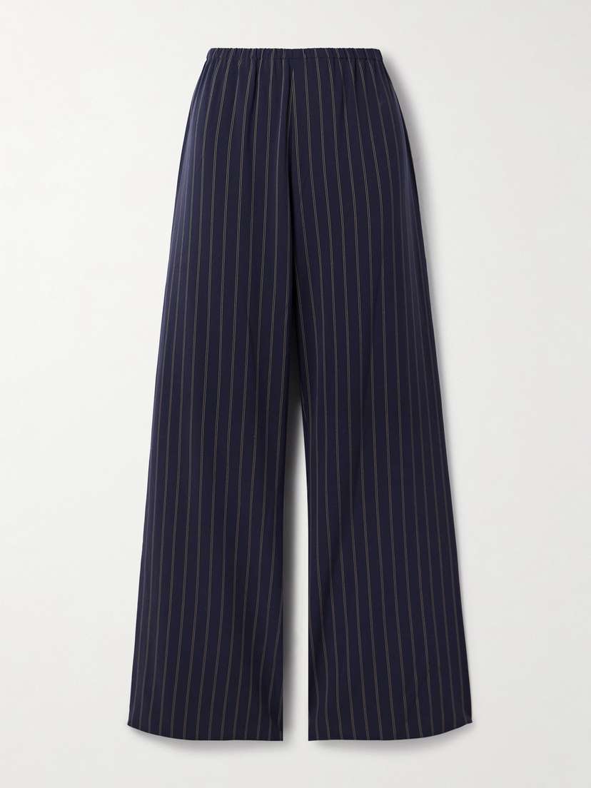 La Ligne Roman Striped Crepe Wide-leg Pants