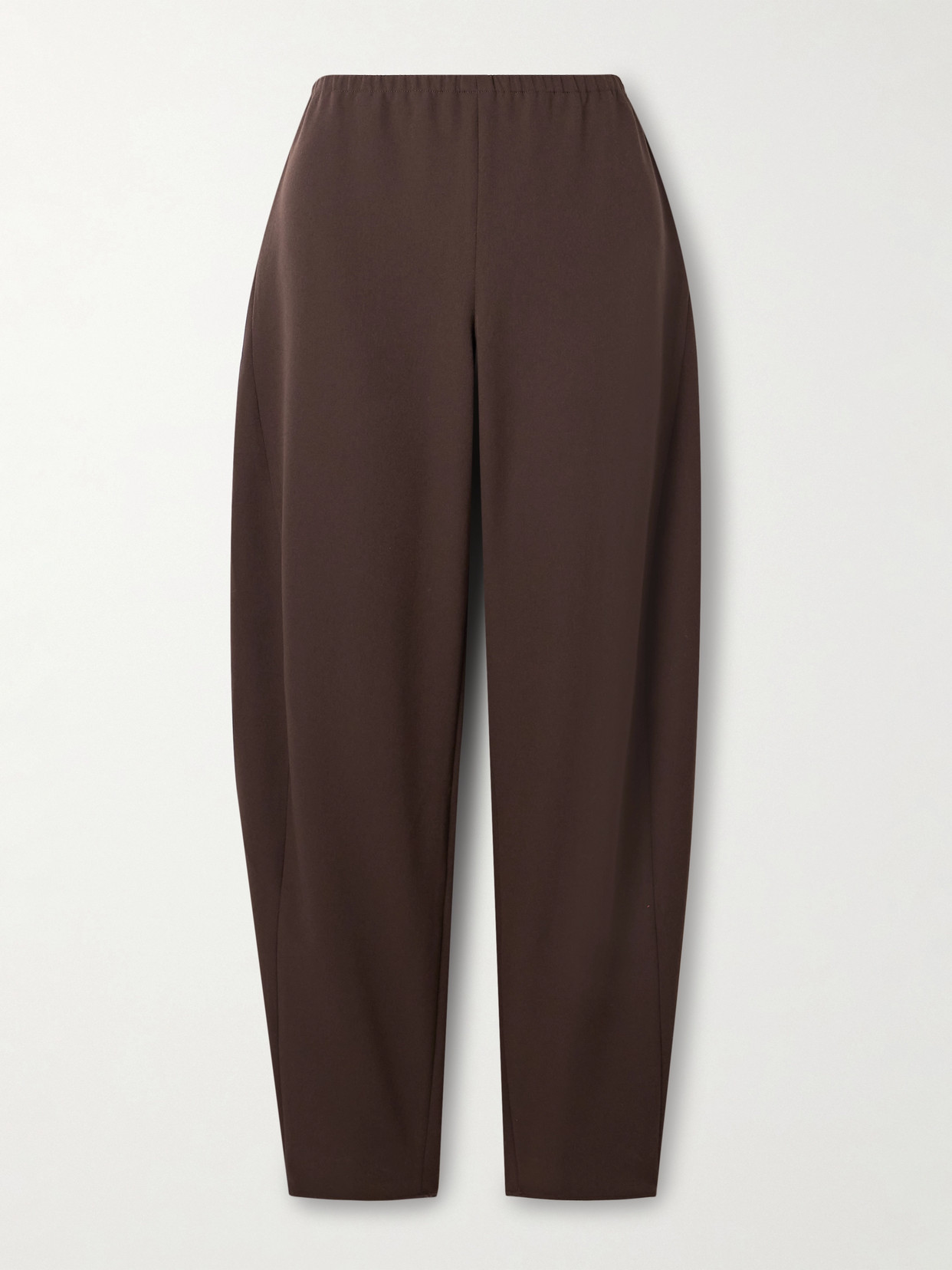 La Ligne Colby Recycled-crepe Barrel-leg Pants In Brown