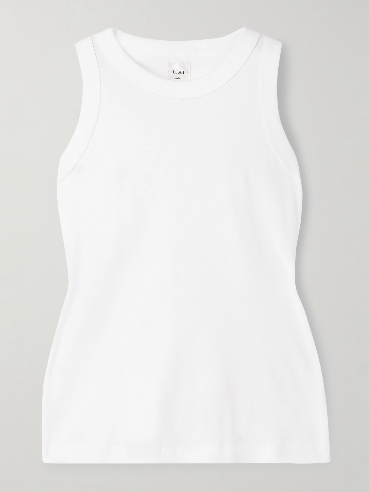 Leset Nando Ribbed Cotton-jersey Tank In White
