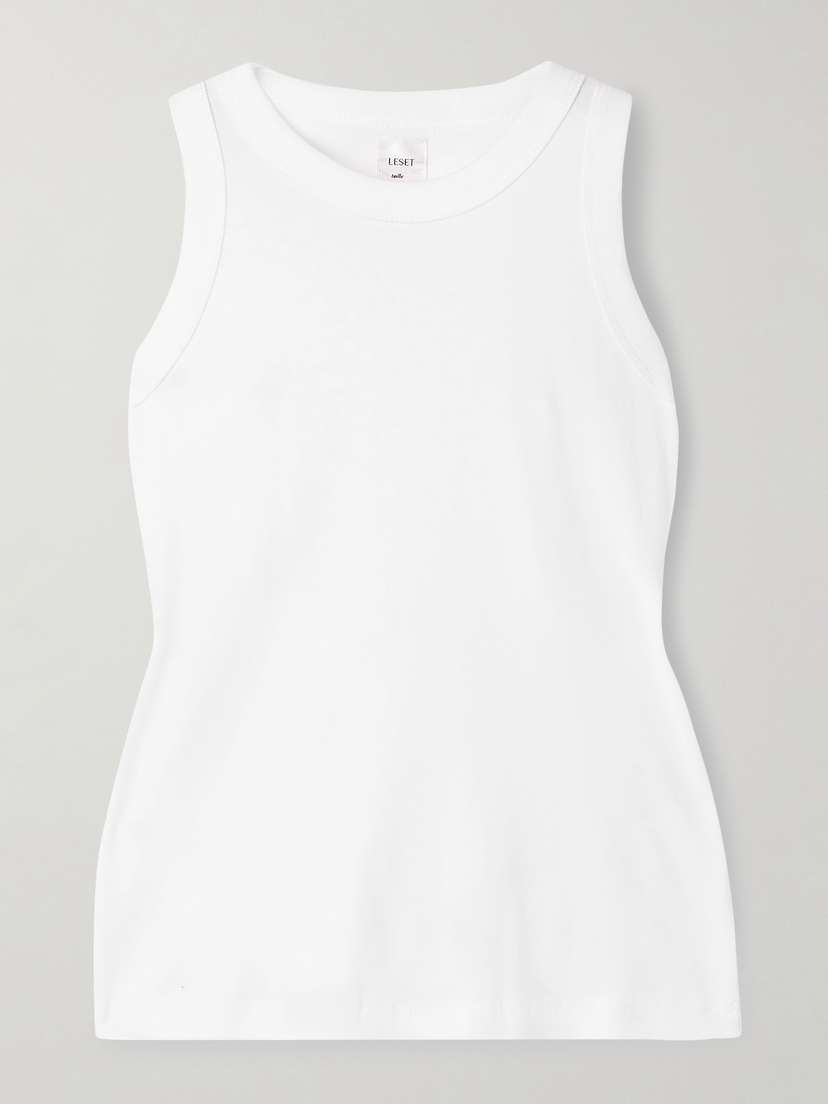 LESET Nando Ribbed Cotton-jersey Tank