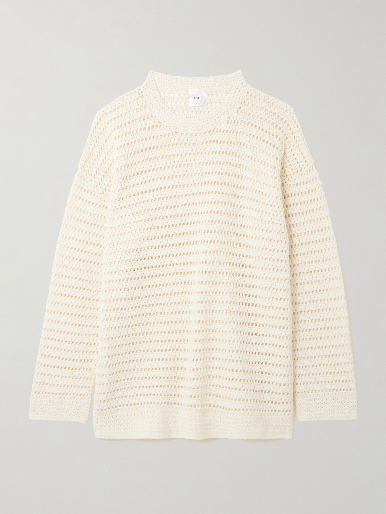 Leset Lucy Crocheted Cotton Sweater In Multi