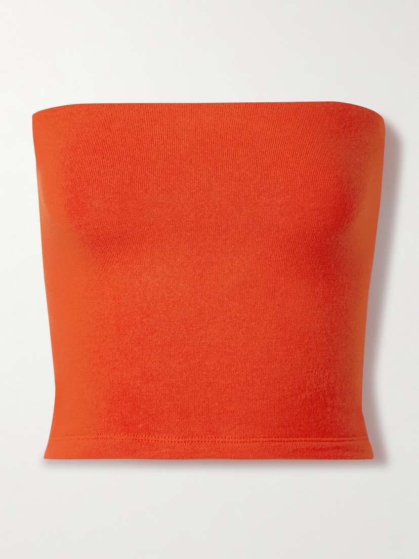 LESET Lauren Strapless Stretch-knit Top