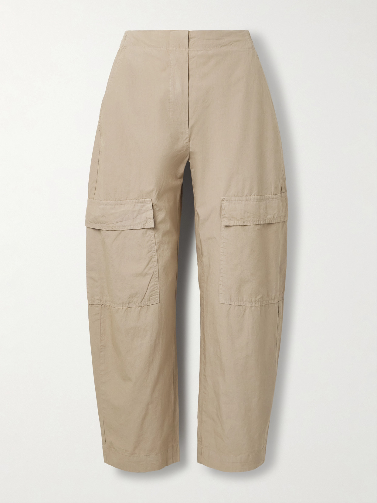Leset Kyoto Cotton-poplin Barrel-leg Pants In Neutral