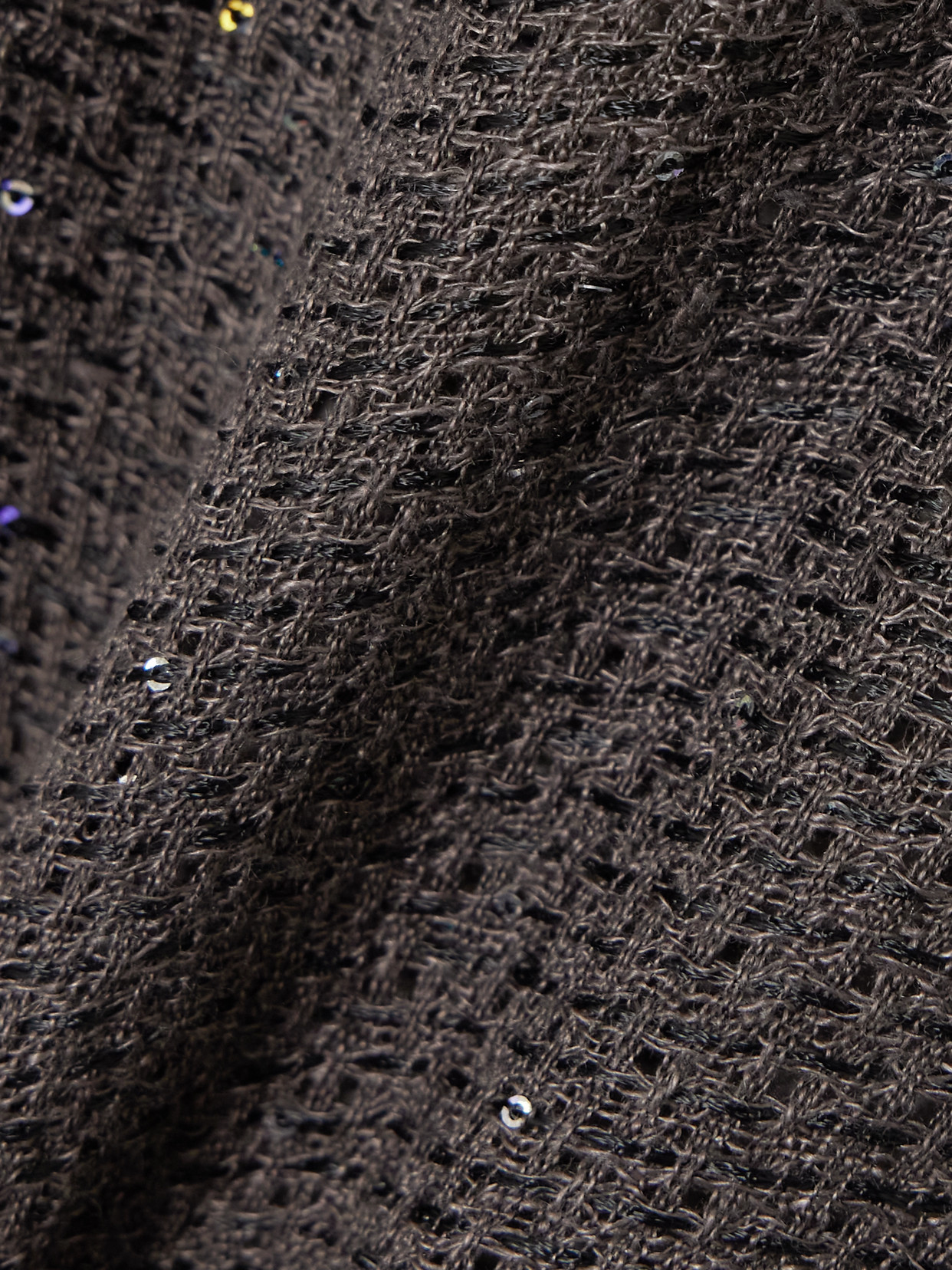 Leset Stella Sequined Linen-blend Mini Dress In Gray