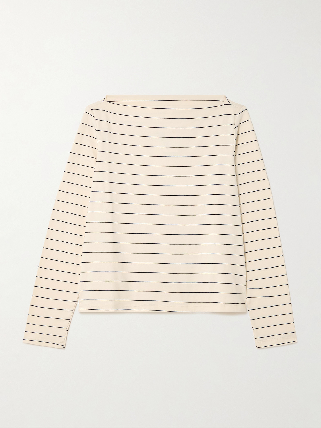 Leset Margo Striped Cotton-jersey T-shirt In Neutral