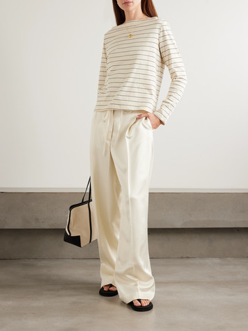 LESET Margo striped cotton-jersey T-shirt