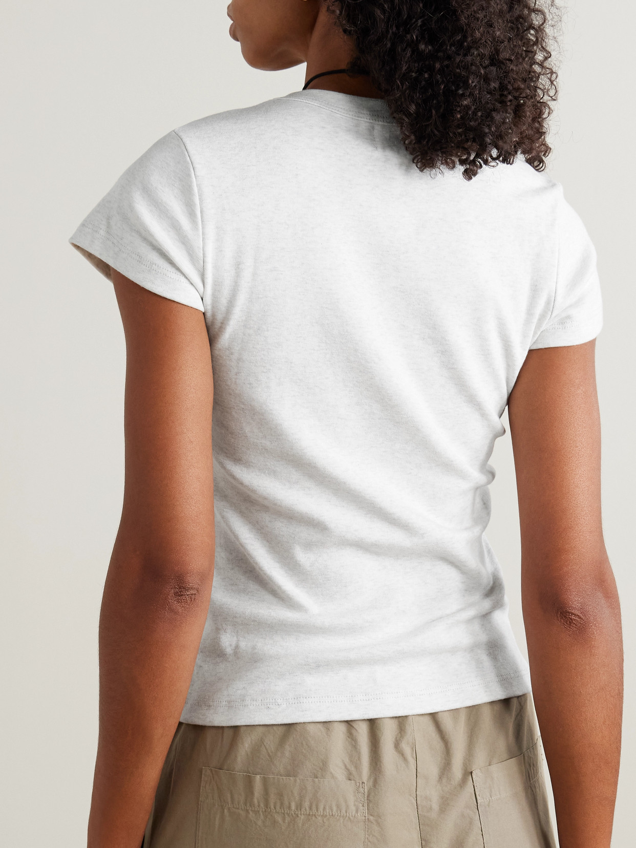 Leset Nando Ribbed Cotton-jersey T-shirt In White