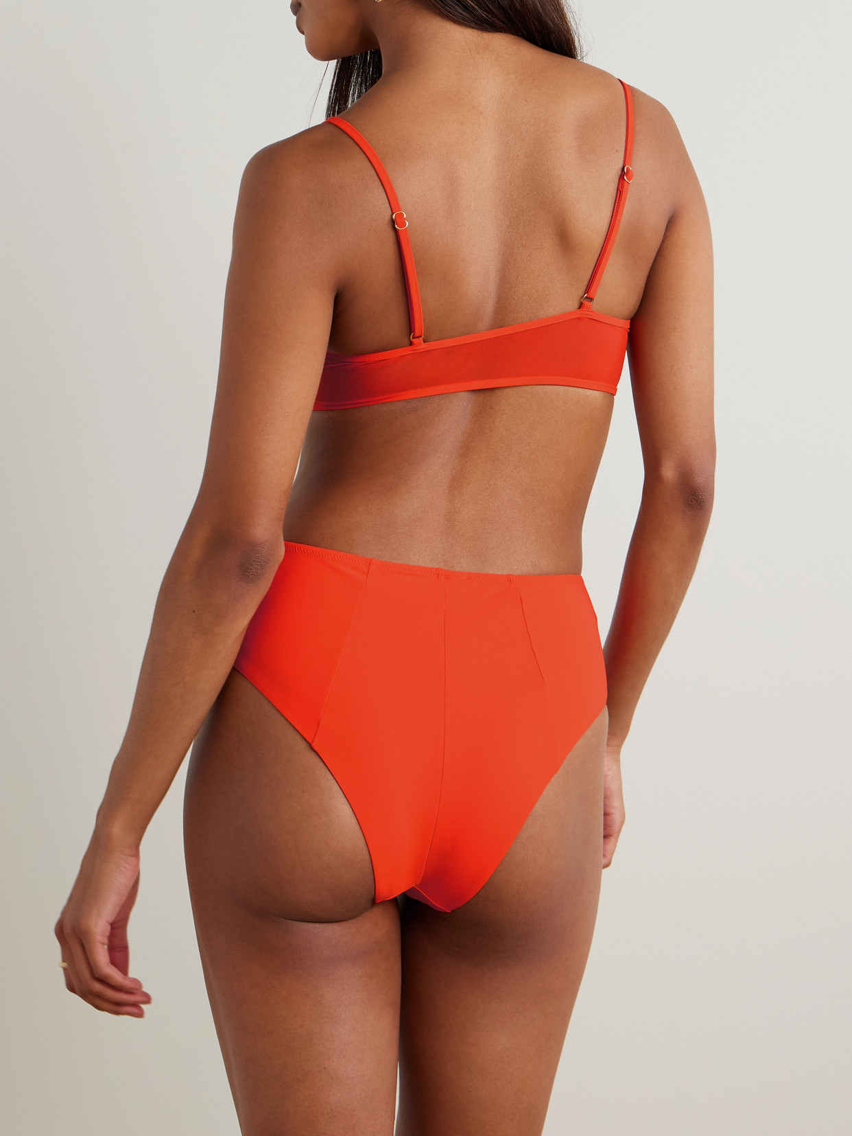 Kiki De Montparnasse Peep Show Mesh-paneled Triangle Bikini Top In Pink