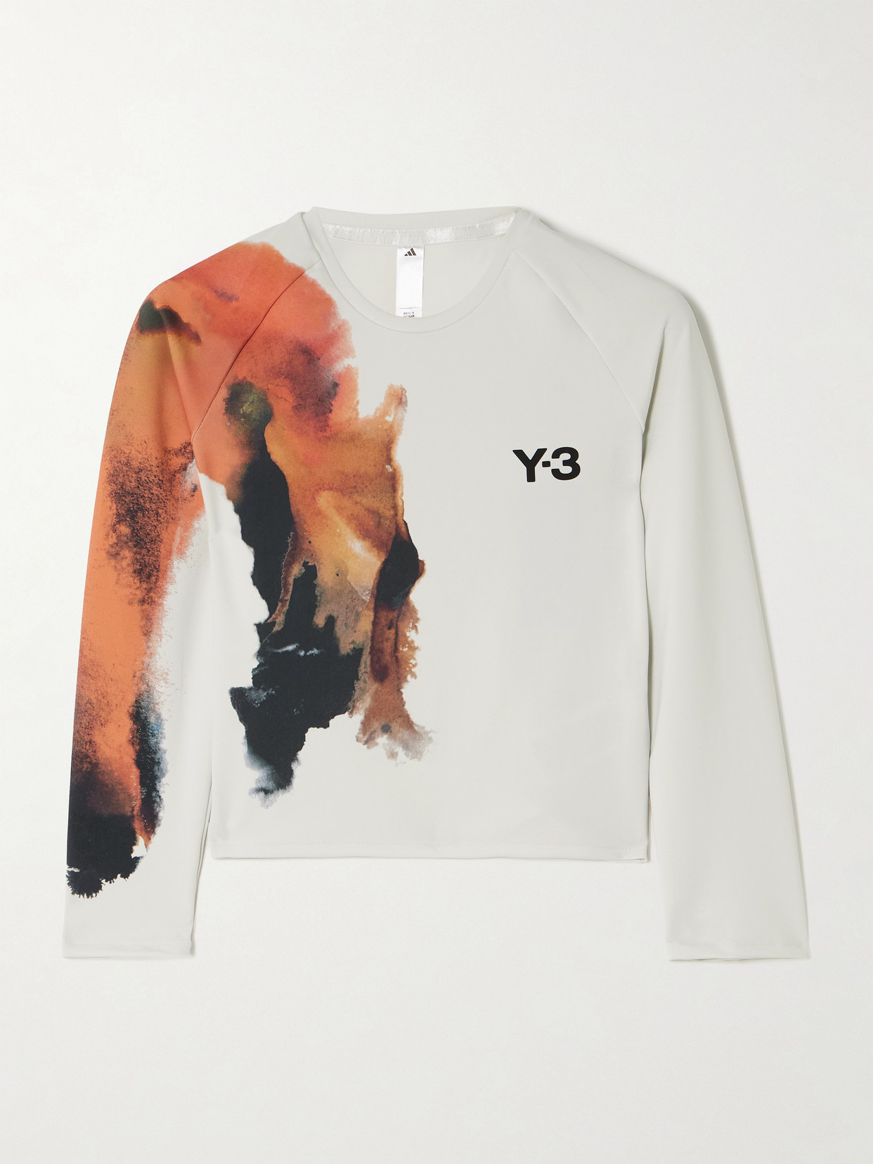 Adidas Originals + Y-3 Cropped Cutout Appliquéd Printed Recycled Stretch-jersey Tennis Top In White