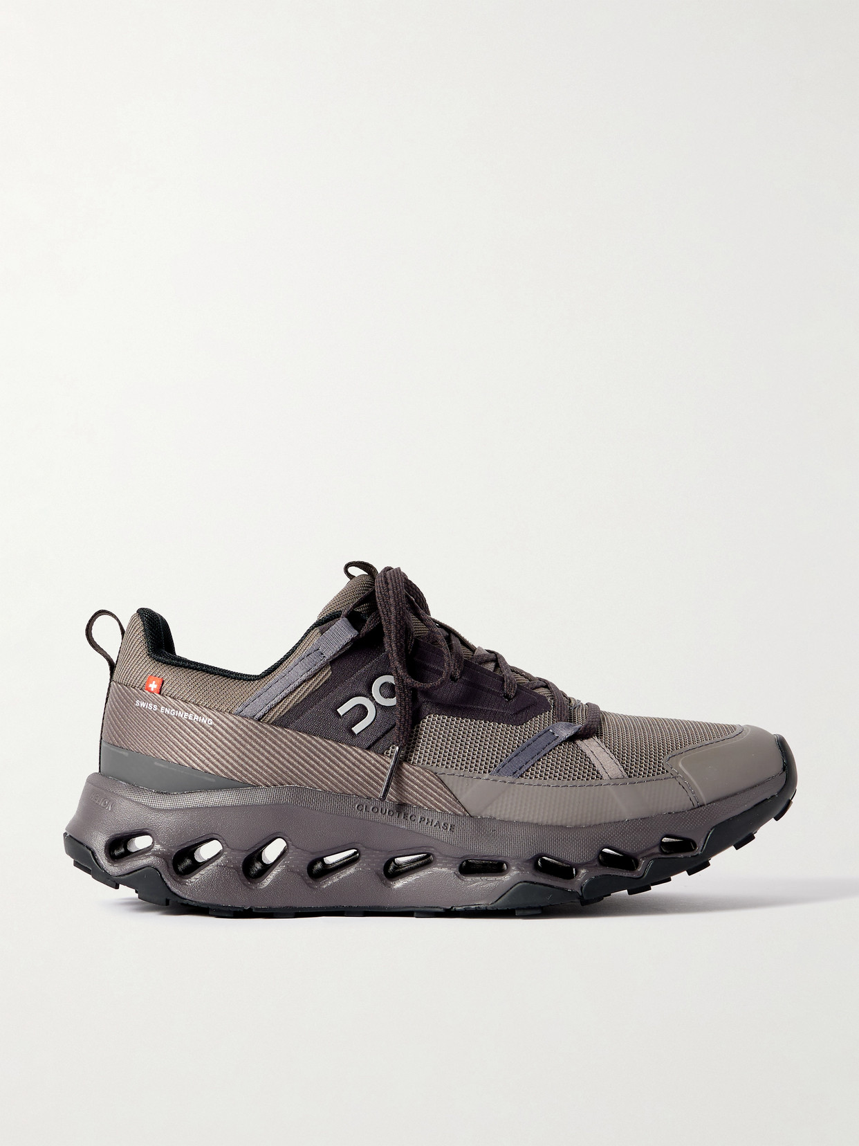 On Cloudhoriz Rubber-trimmed Mesh And Twill Sneakers In Brown