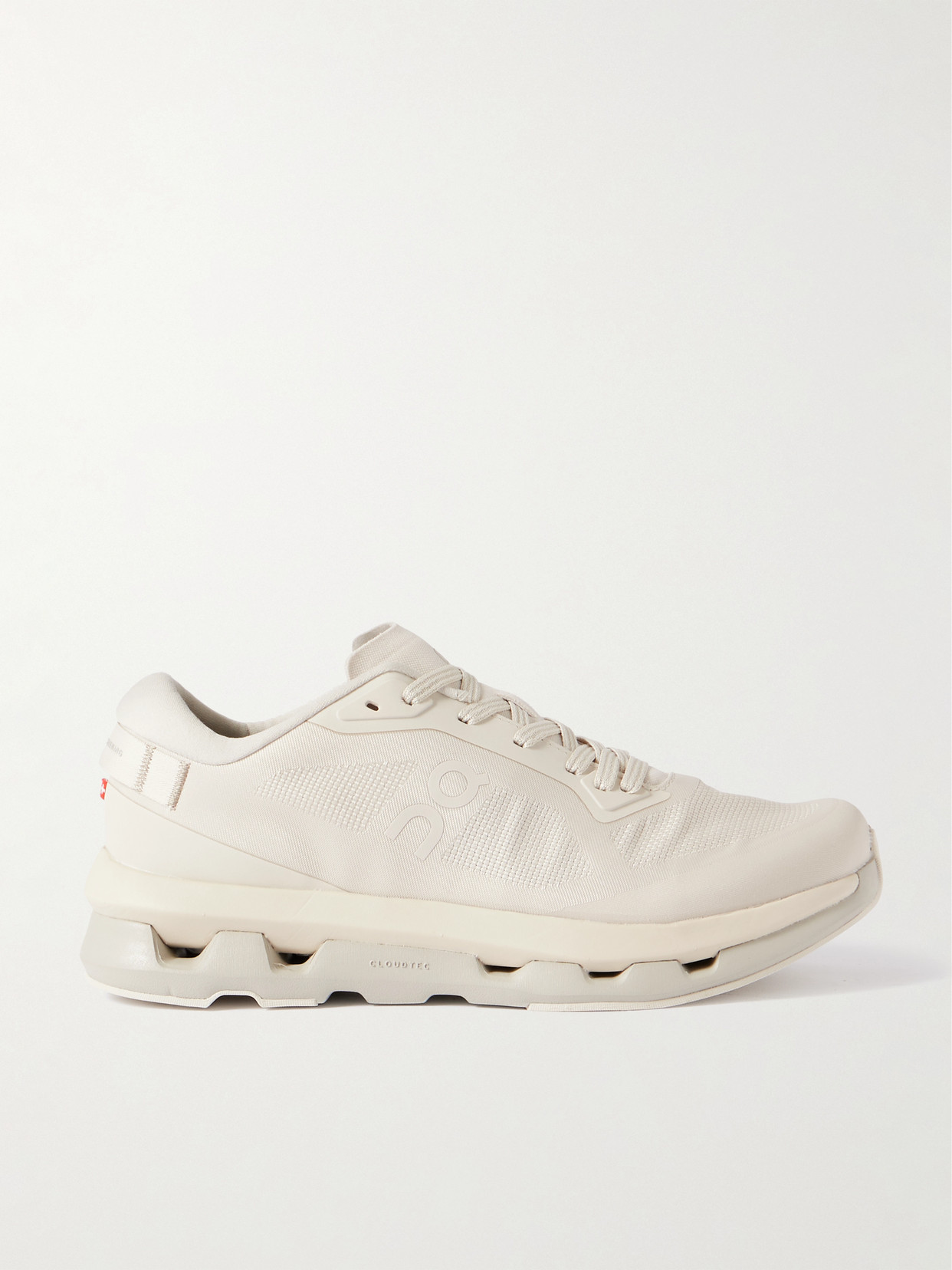 On Cloudze Rubber-trimmed Stretch Recycled-knit Sneakers In Red