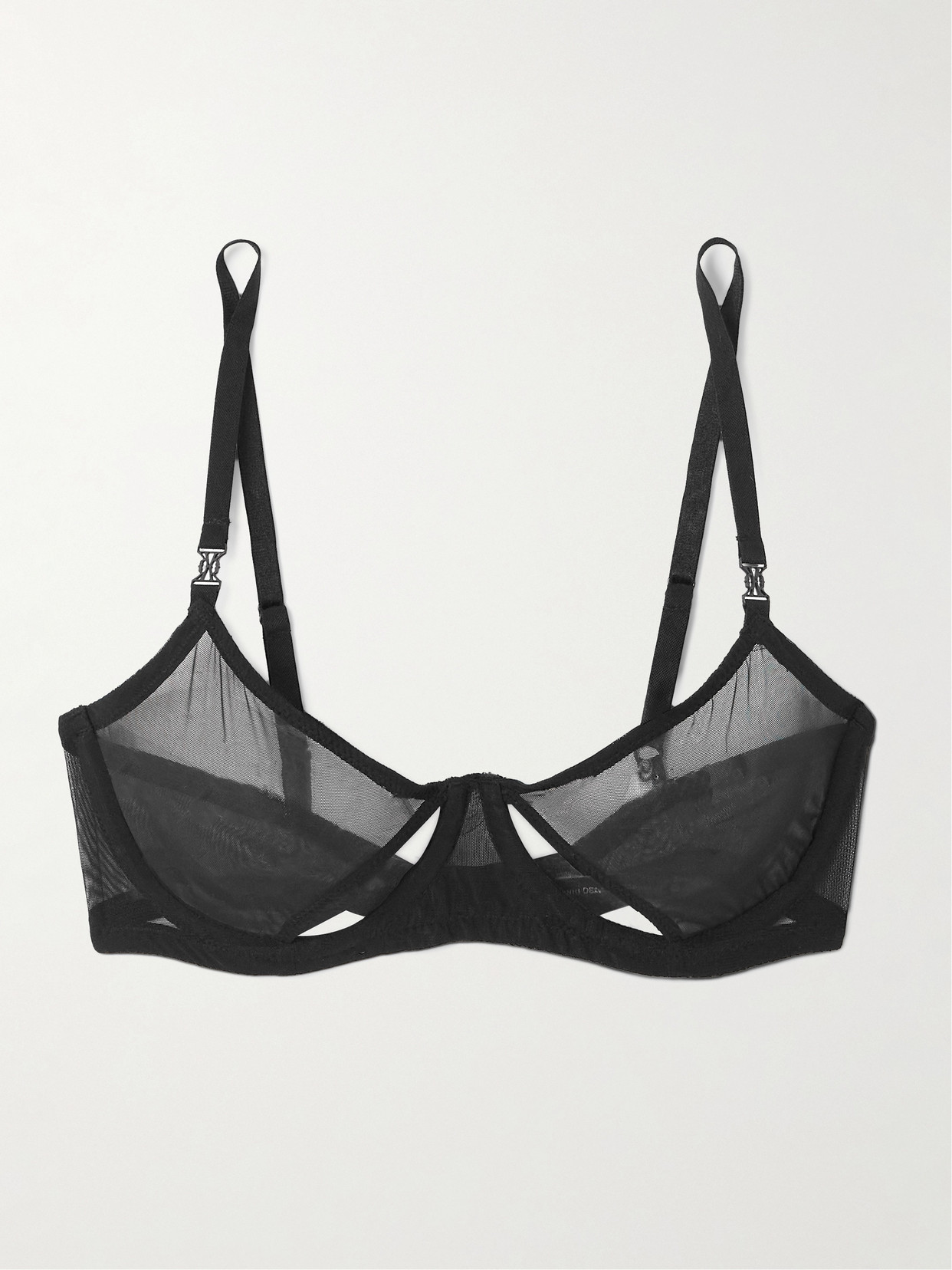 Kiki De Montparnasse Brienne Cutout Mesh Underwired Balconette Bra In Black