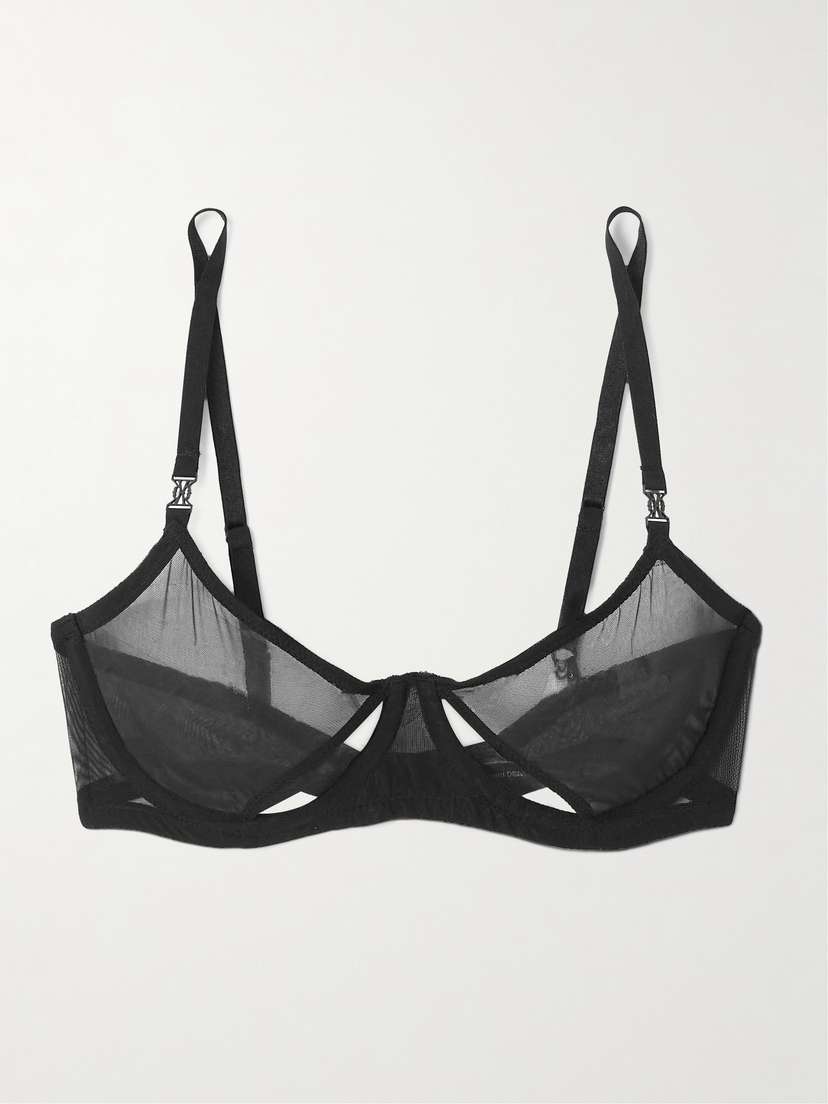 Kiki de Montparnasse Brienne Cutout Mesh Underwired Balconette Bra