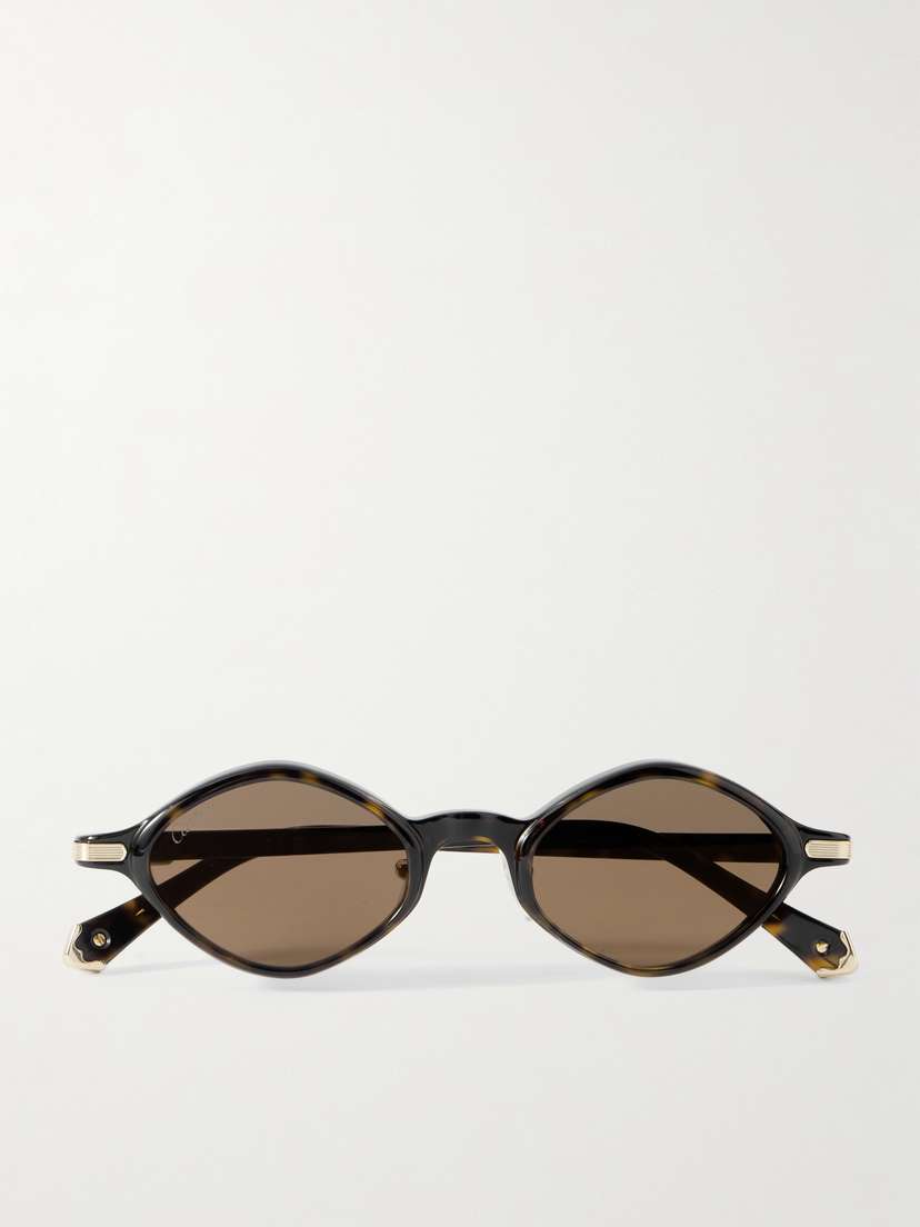 Cartier Eyewear Oval-frame Tortoiseshell Acetate Sunglasses