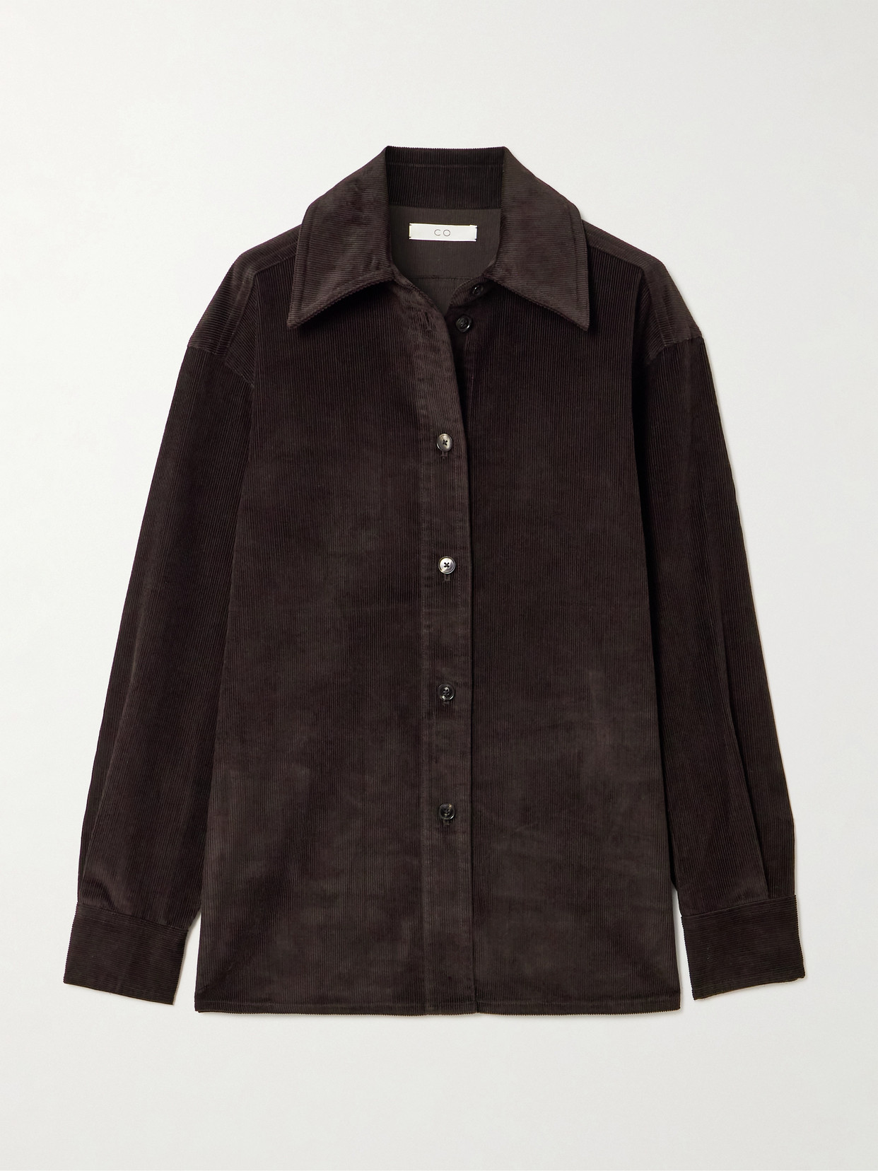 Co Tton-rduroy Shirt In Brown