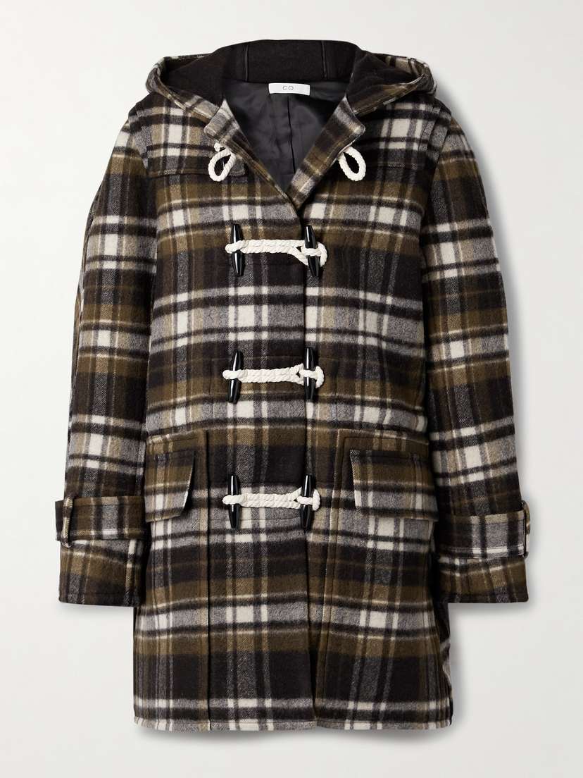 Co Hooded Checked Wool-felt at