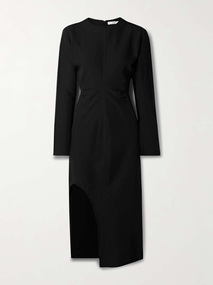 Co Draped Crepe Midi Dress