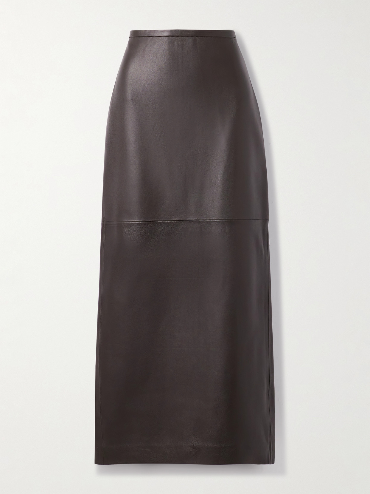 Co Paneled Leather Maxi Skirt In Brown