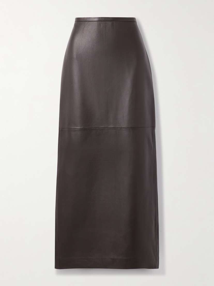 Co Paneled Leather Maxi Skirt