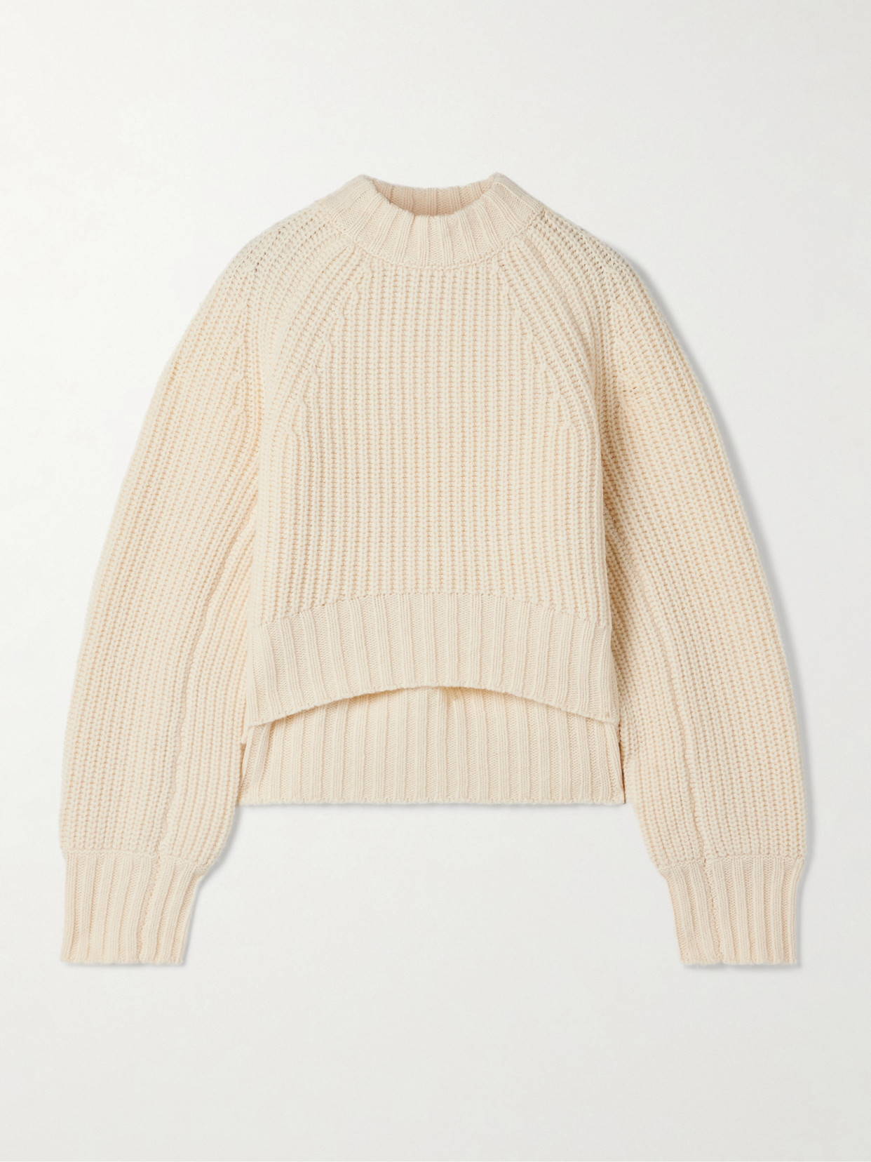 Co Ribbed Wool-blend Sweater In Neutral