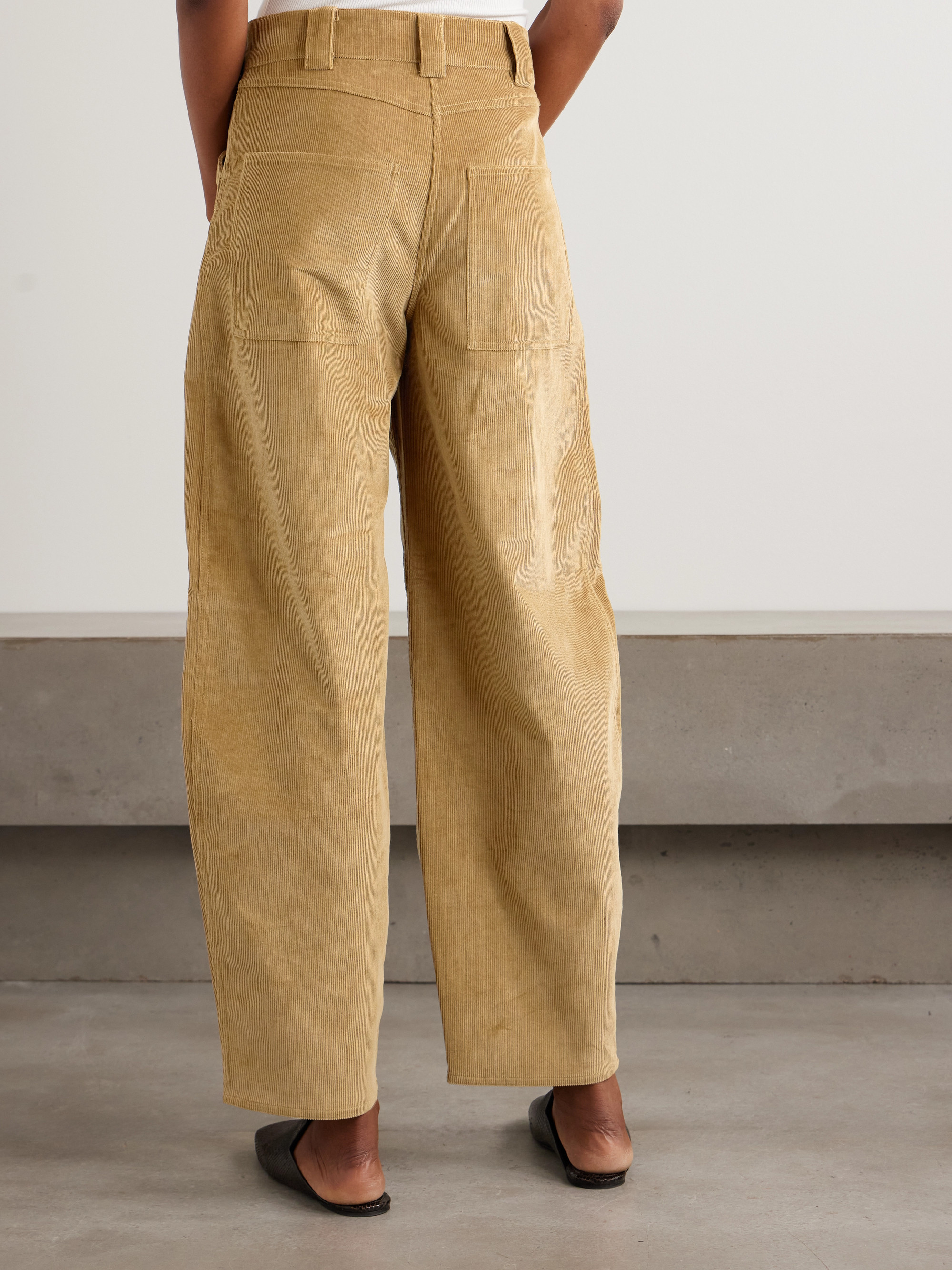 CO Cotton-corduroy barrel-leg pants
