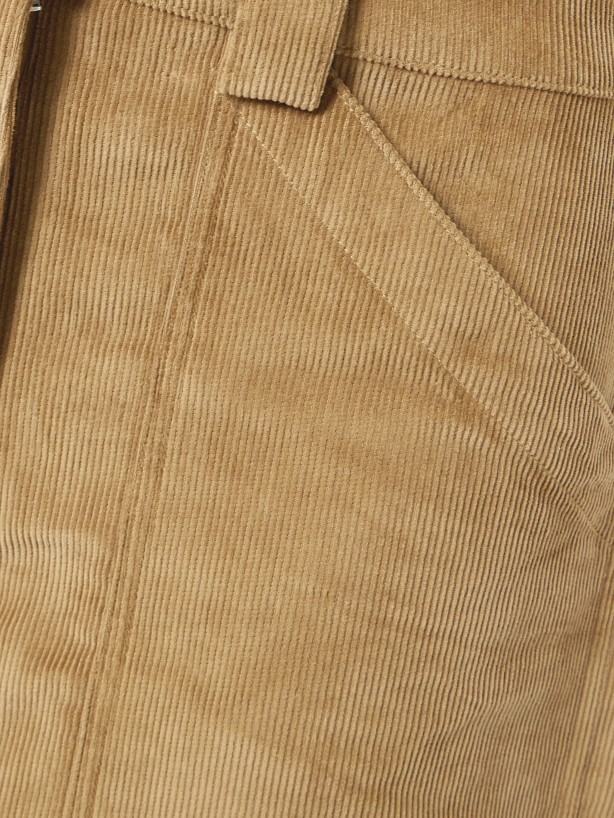 Co Tton-rduroy Barrel-leg Pants In Brown