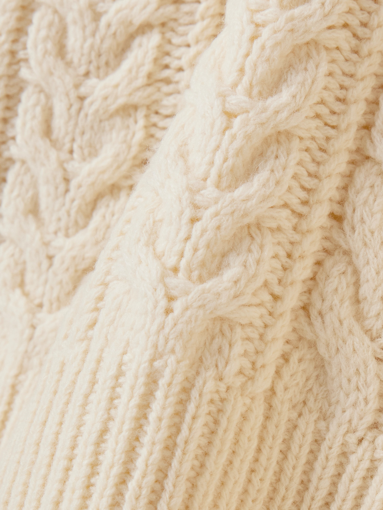 Co Oversized Cable-knit Wool-blend Sweater In Neutral