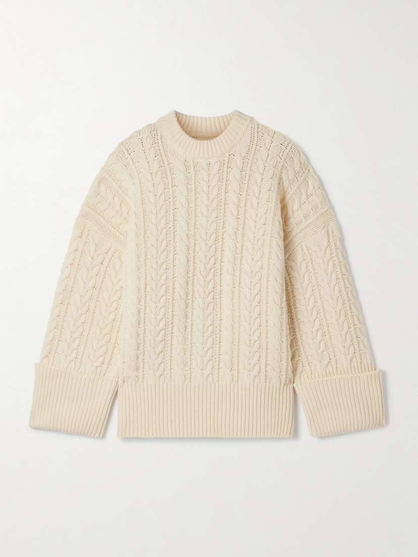Co Oversized Cable-knit Wool-blend Sweater