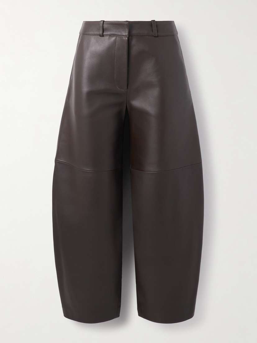 Co Paneled Leather Barrel-leg Pants