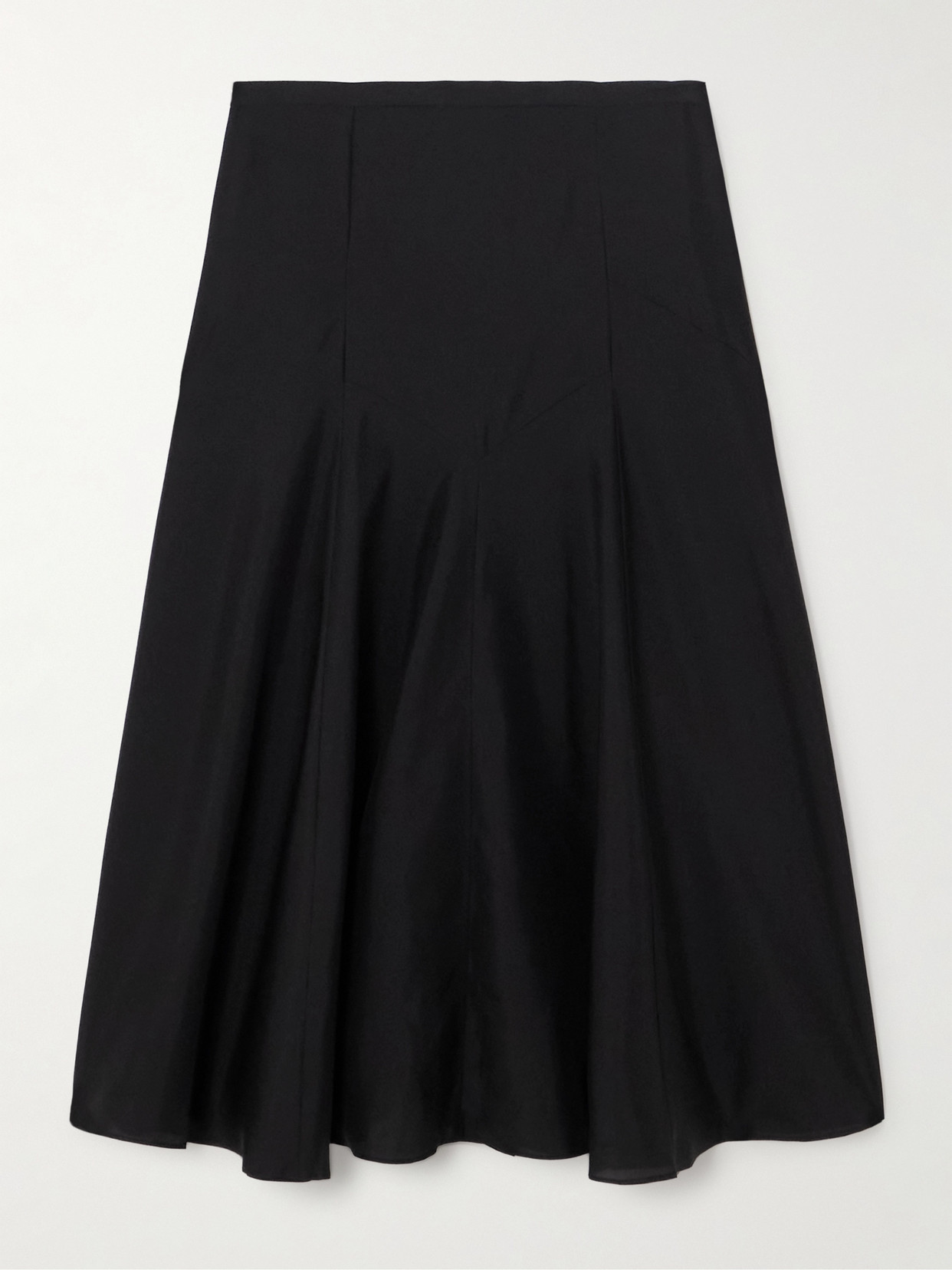 Liberowe Dorothy Silk Midi Skirt In Black