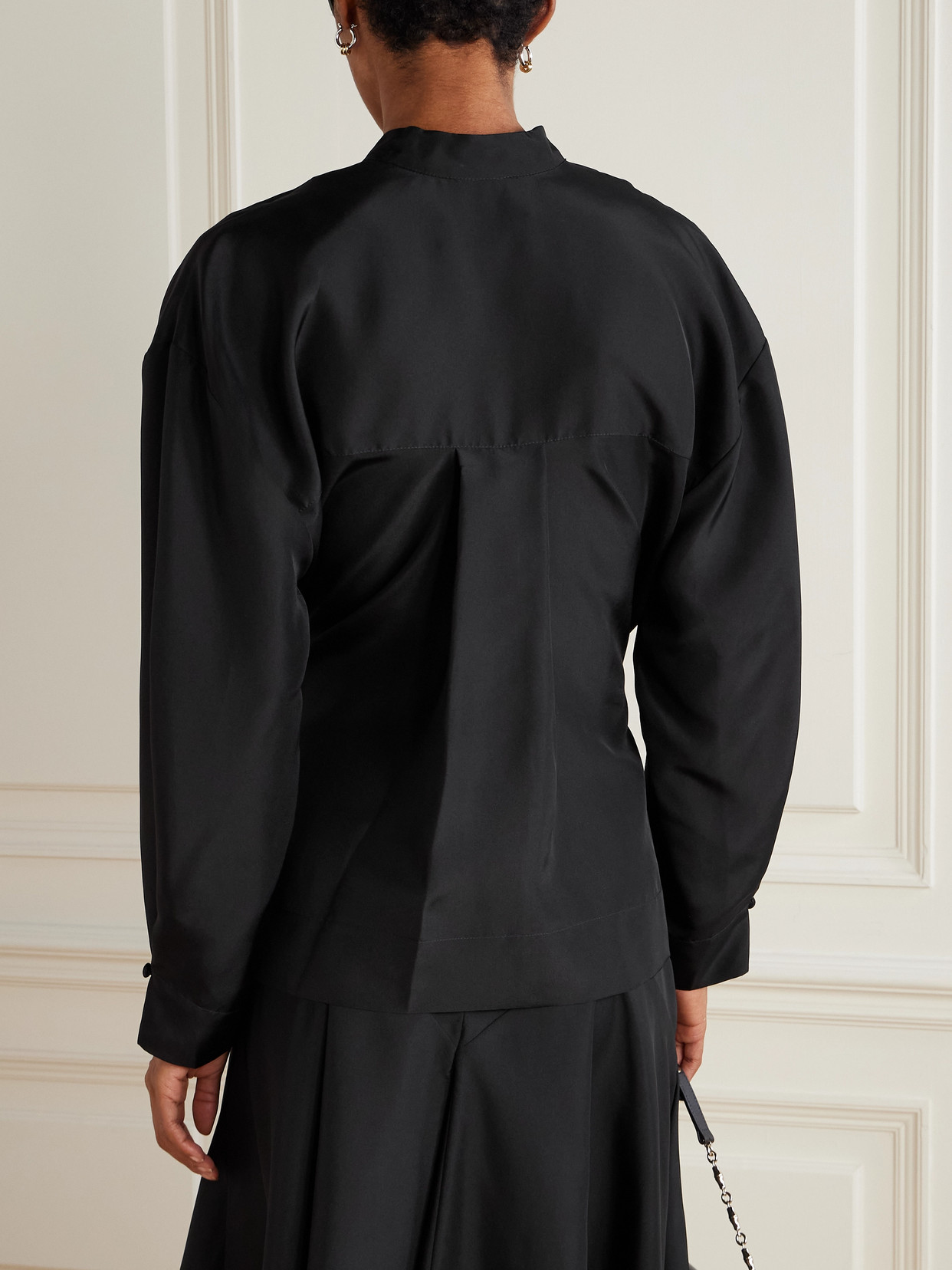 Liberowe Tie-detailed Silk Shirt In Black