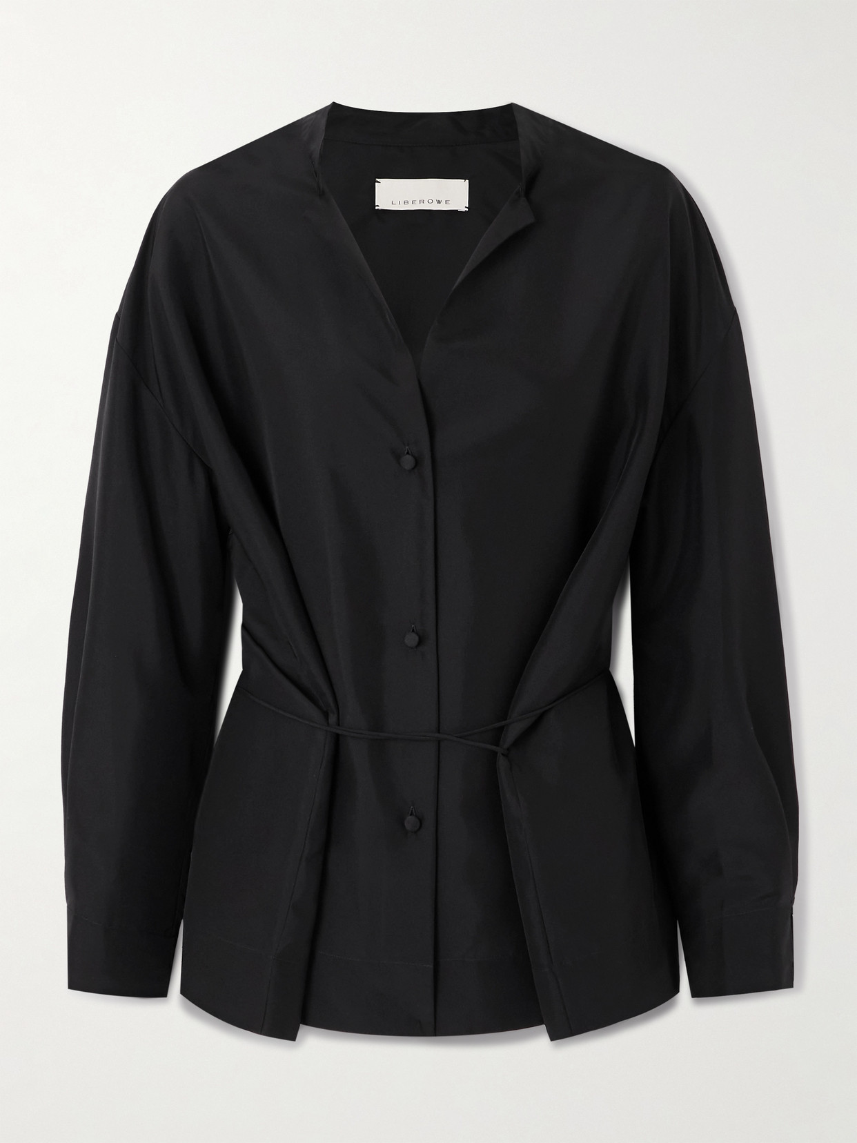 Liberowe Tie-detailed Silk Shirt In Black