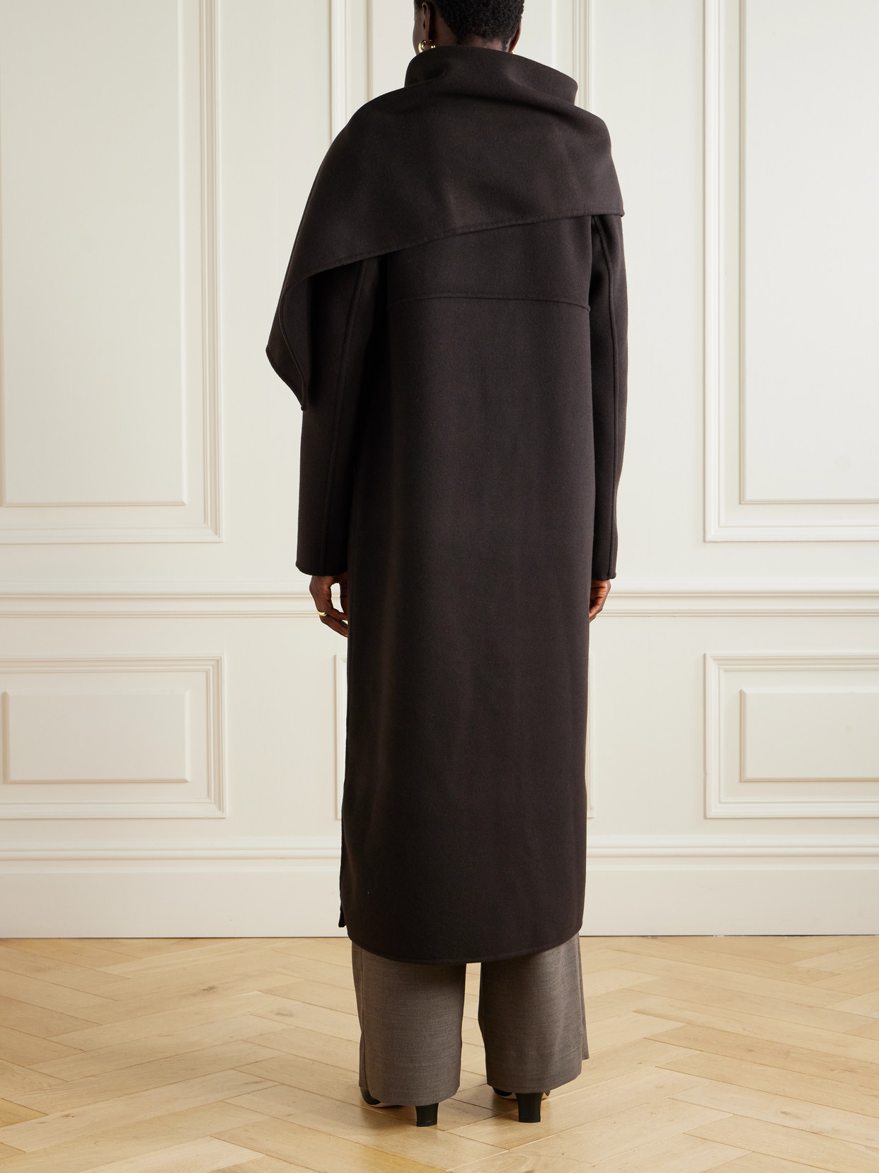 Kipling Scarf-Detailed Cashmere Coat