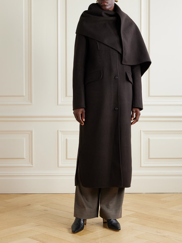 Liberowe Kipling scarf-detailed cashmere coat