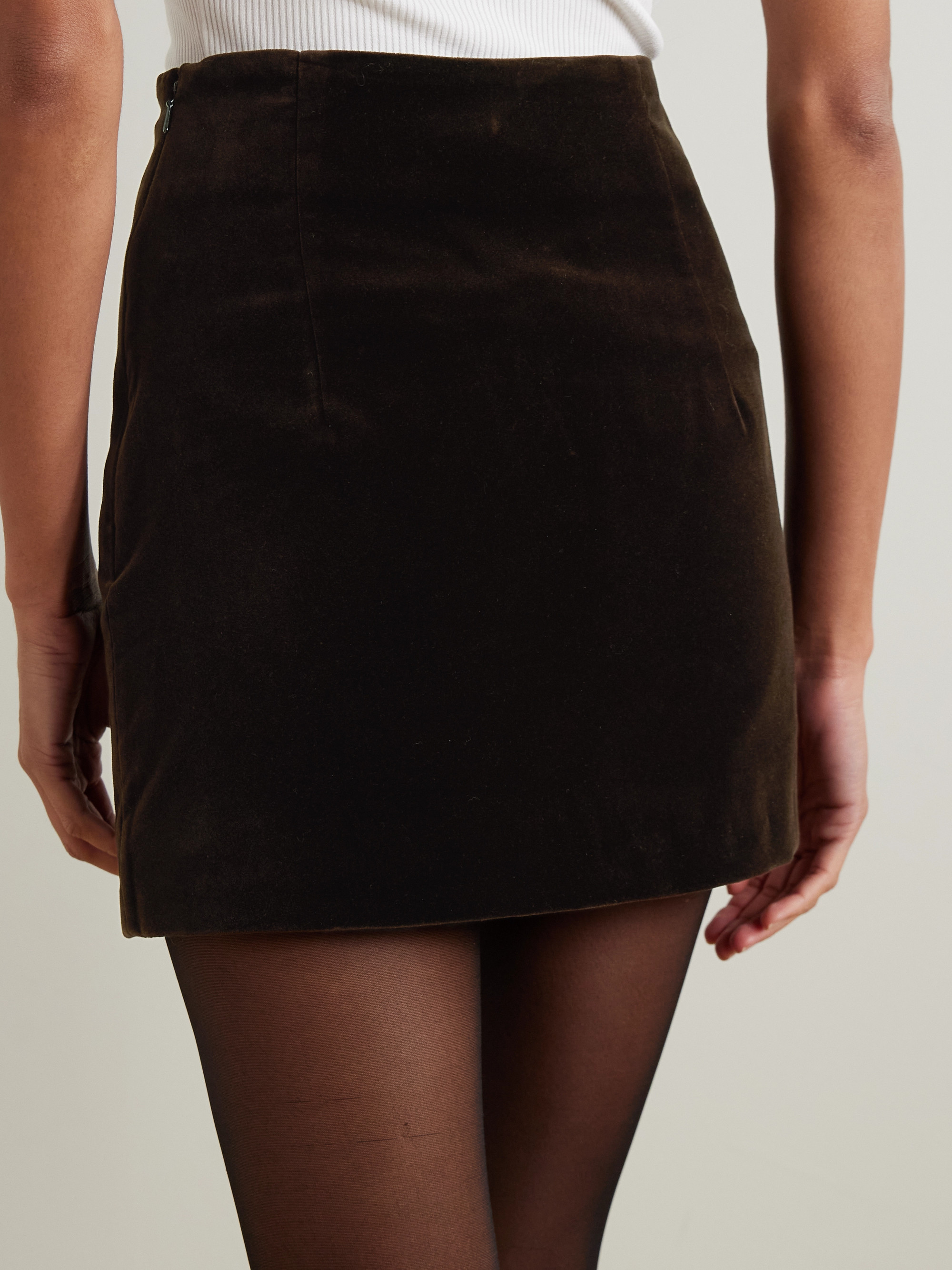 Liberowe Vera cotton-velvet mini skirt