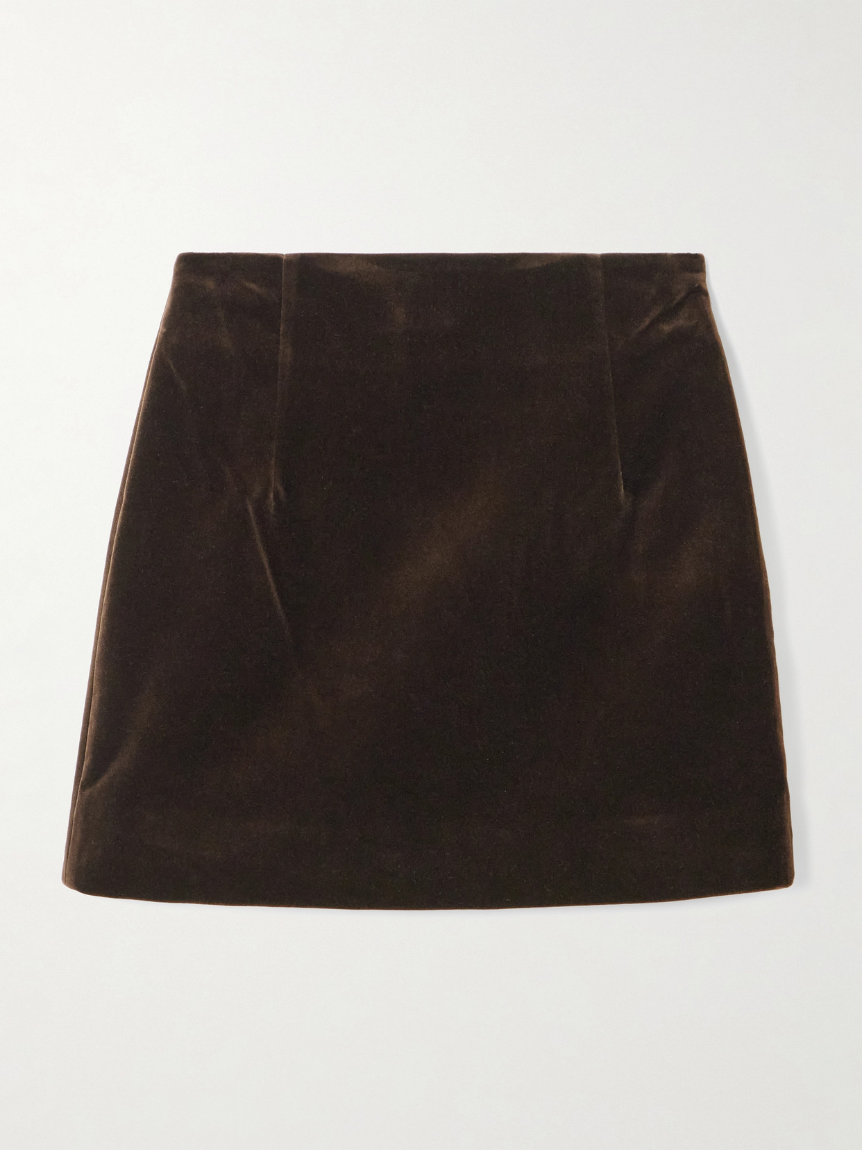 Liberowe Vera Cotton-velvet Mini Skirt In Brown