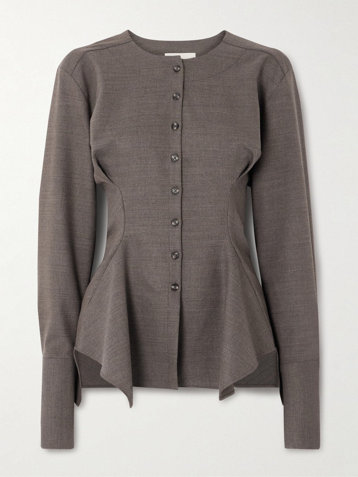 Liberowe Lavinia Woven Peplum Blouse In Neutral