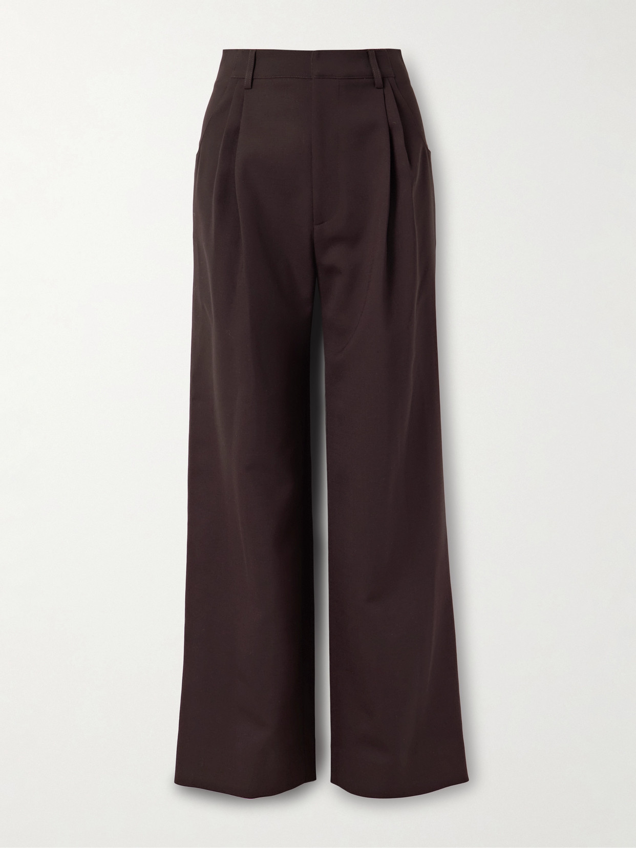 Liberowe Annie Pleated Woven Wide-leg Pants In Purple