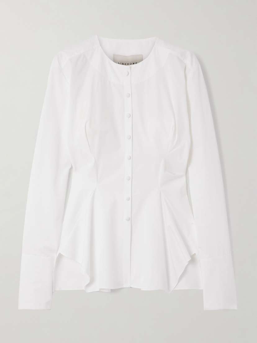 LIBEROWE Lavinia Cotton-poplin Peplum Blouse