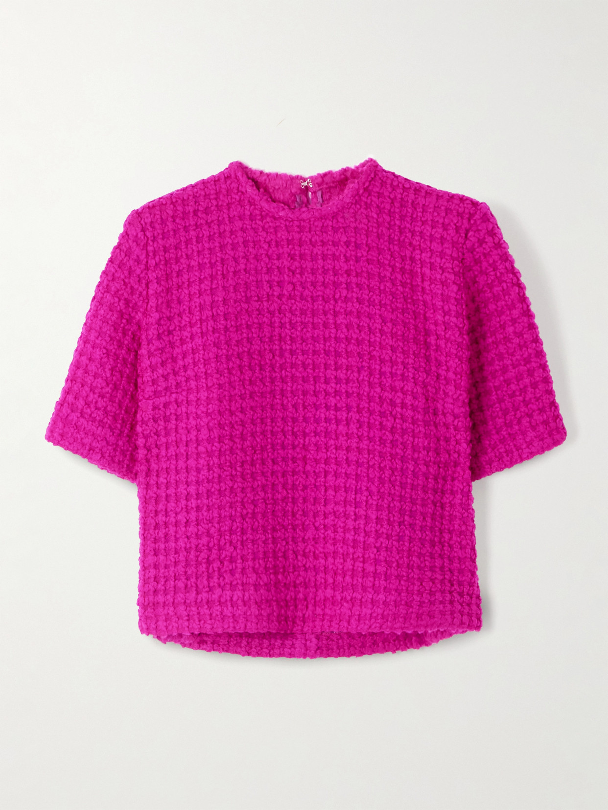 Liberowe Chambers Wool-bouclé T-shirt In Pink