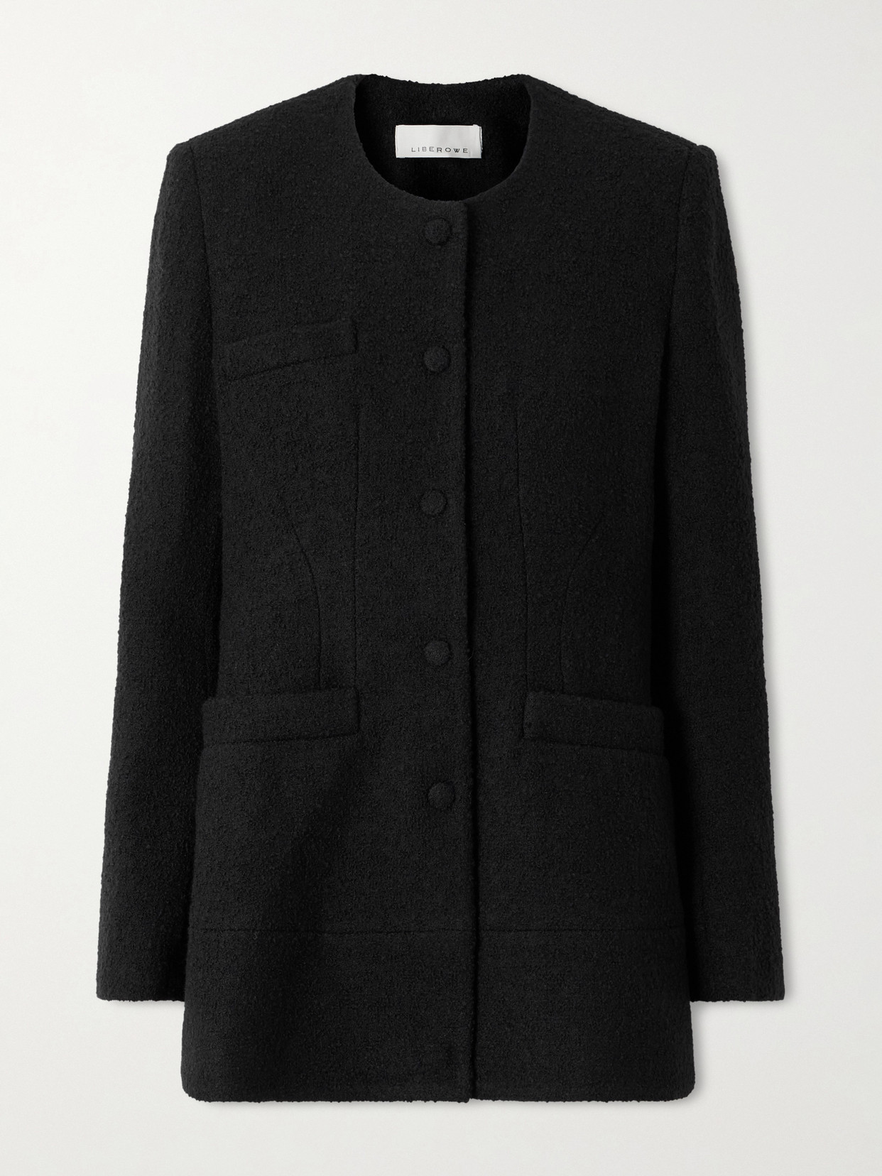 Liberowe Otto Wool-blend Bouclé-tweed Jacket In Black