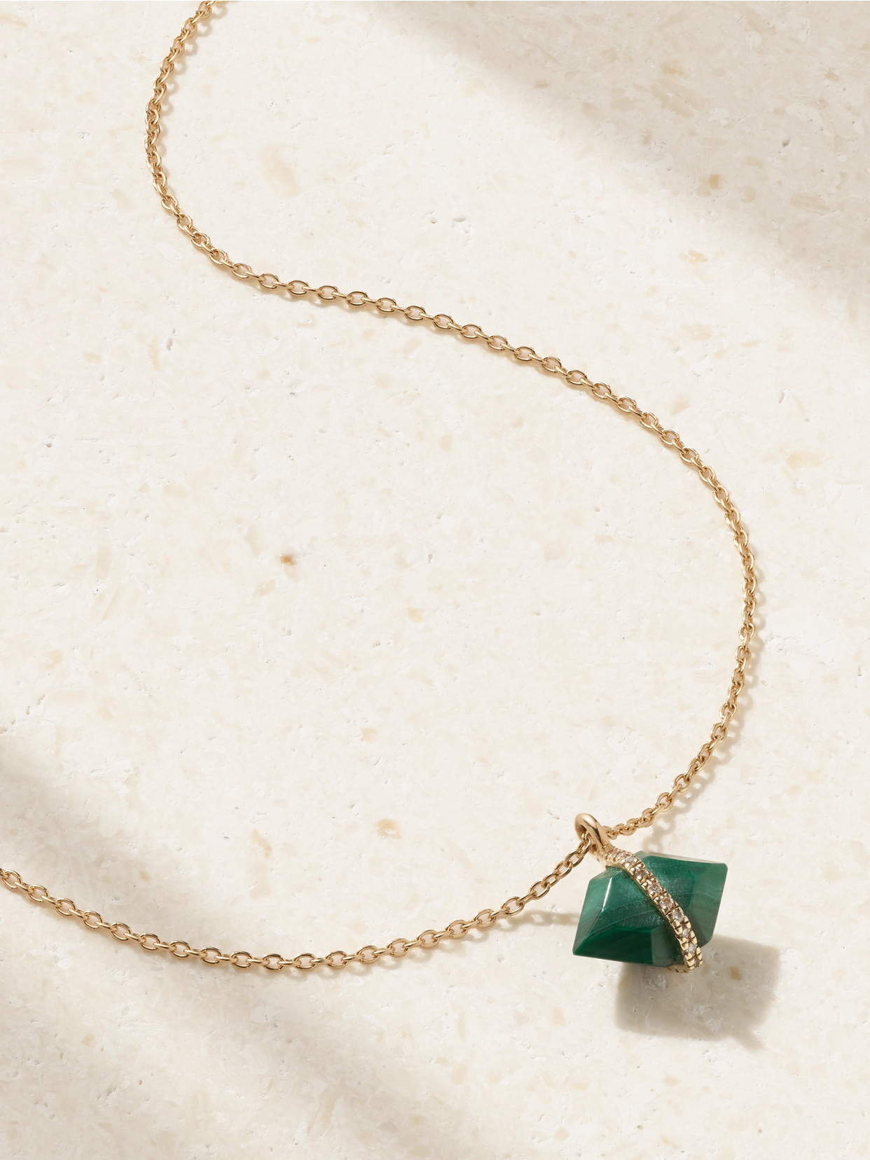 Melissa Joy Manning 14-karat Recycled Gold, Malachite And Herkimer Diamond Necklace